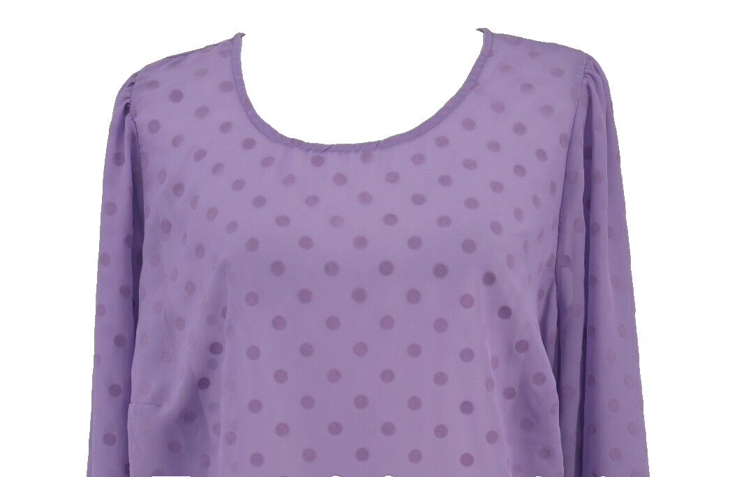 Torrid Puff Sleeve Top Womens 2X Chiffon Clip Dot Purple Sheer Career Casual New
