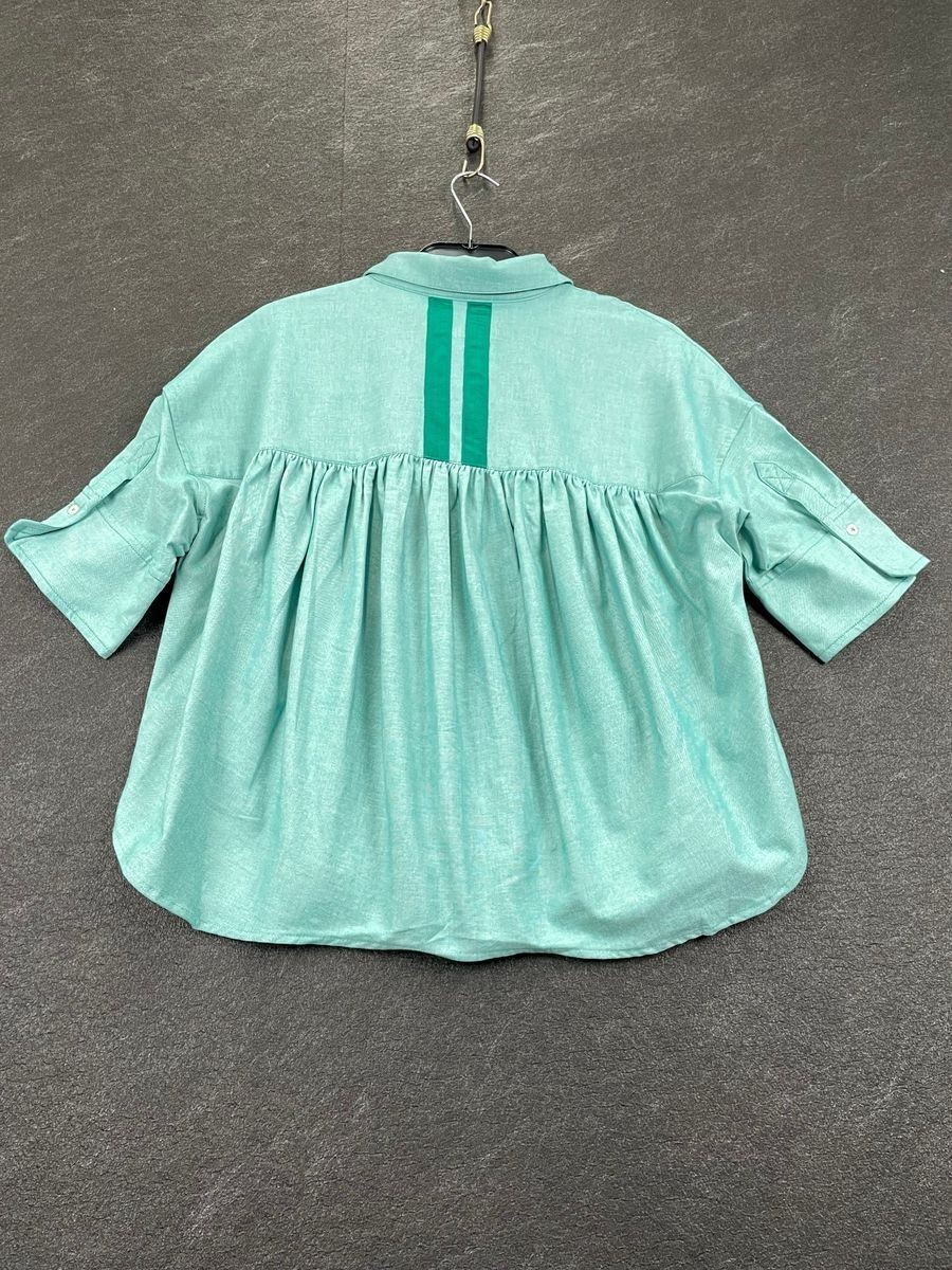 MAEVE By Anthropologie Mabel Boxy Oxford Shirt Women’s Size M Green