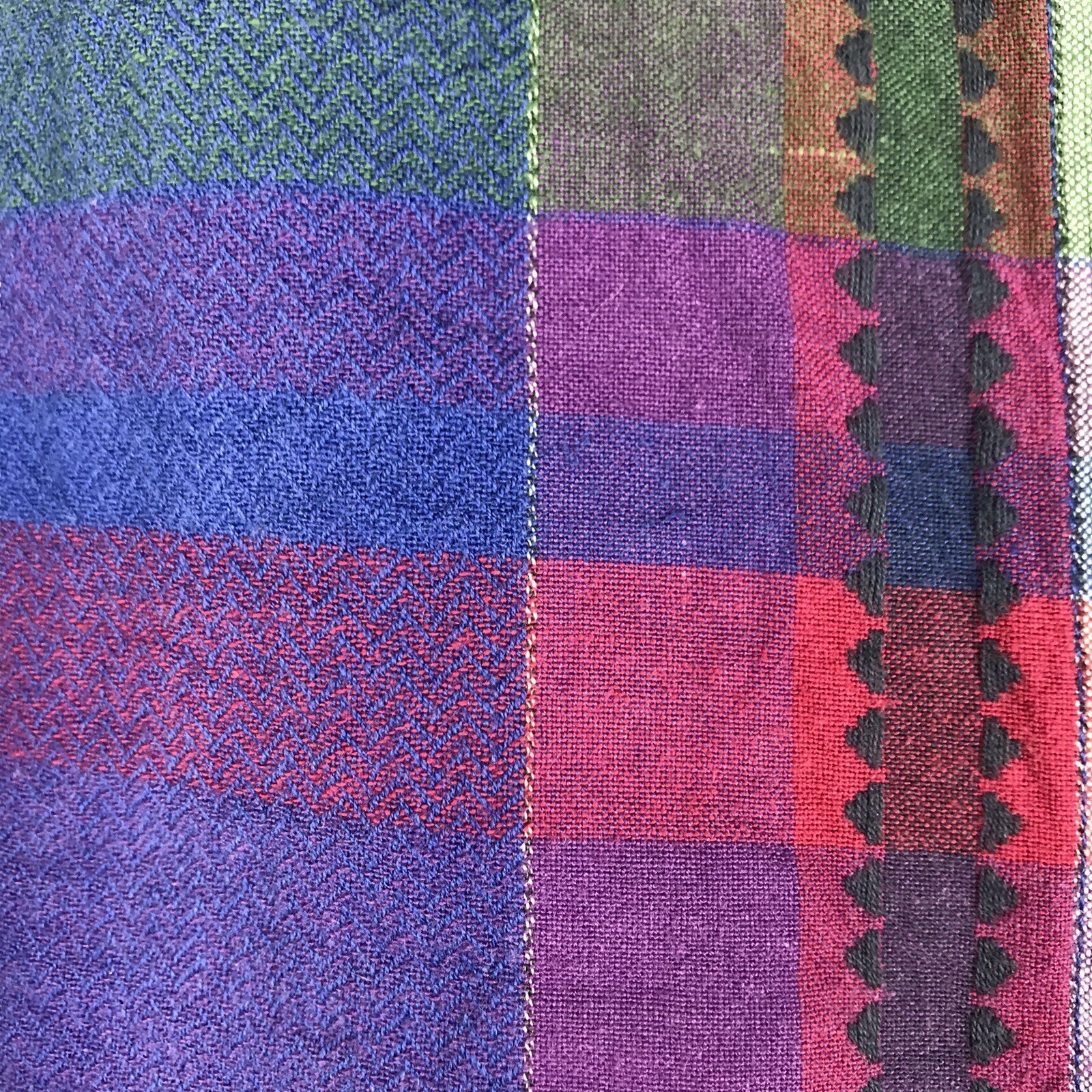 Cabin Creek Plaid Button Up Purple Blue Green Red Colorful 80s 90s Womens Large