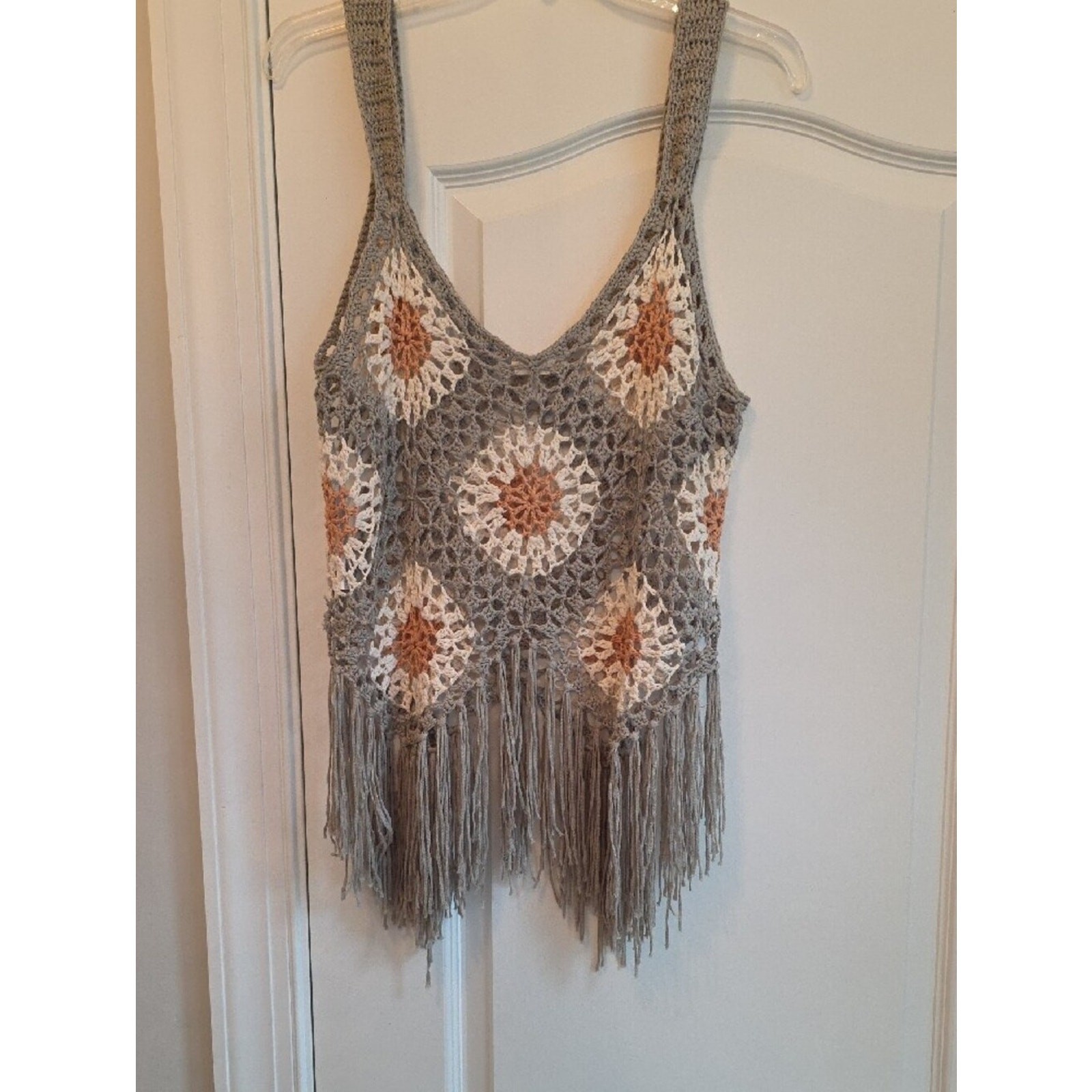 Tullabee Altar’d State “Mama” Crochet Boho Granny Square Festival Vest