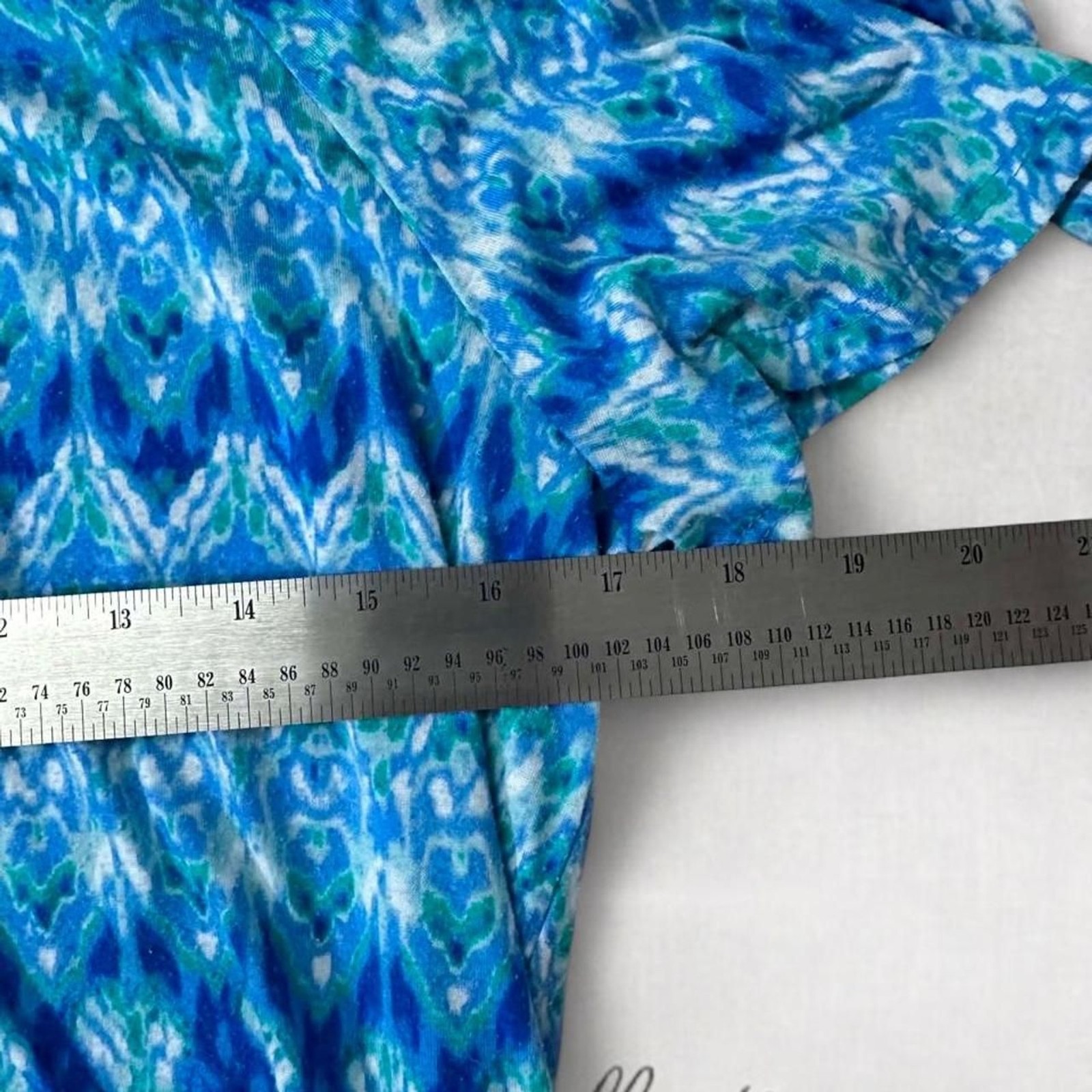 Boho Style Patterned Flowy Blue Blouse