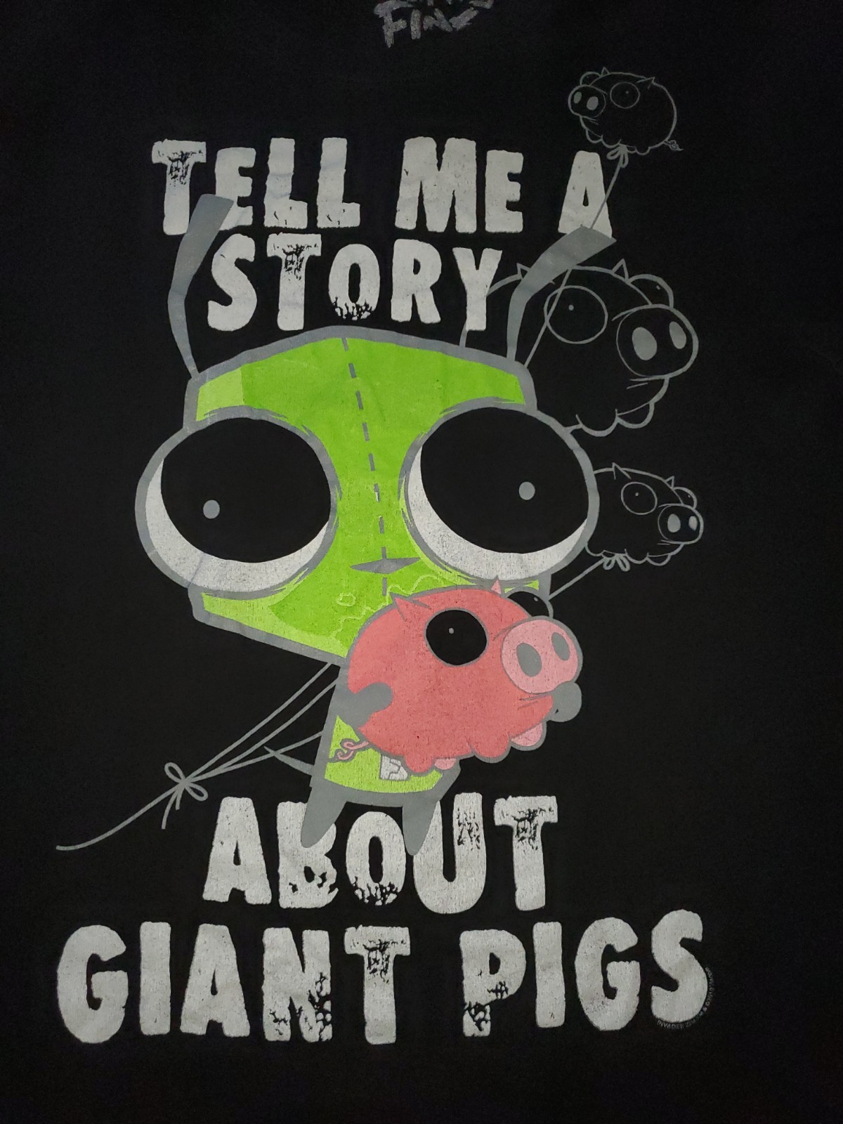 Mighty Fine Invader Zim Tell Me A Story About Giant Pigs 2010 Jr’s XXL Gir Shirt