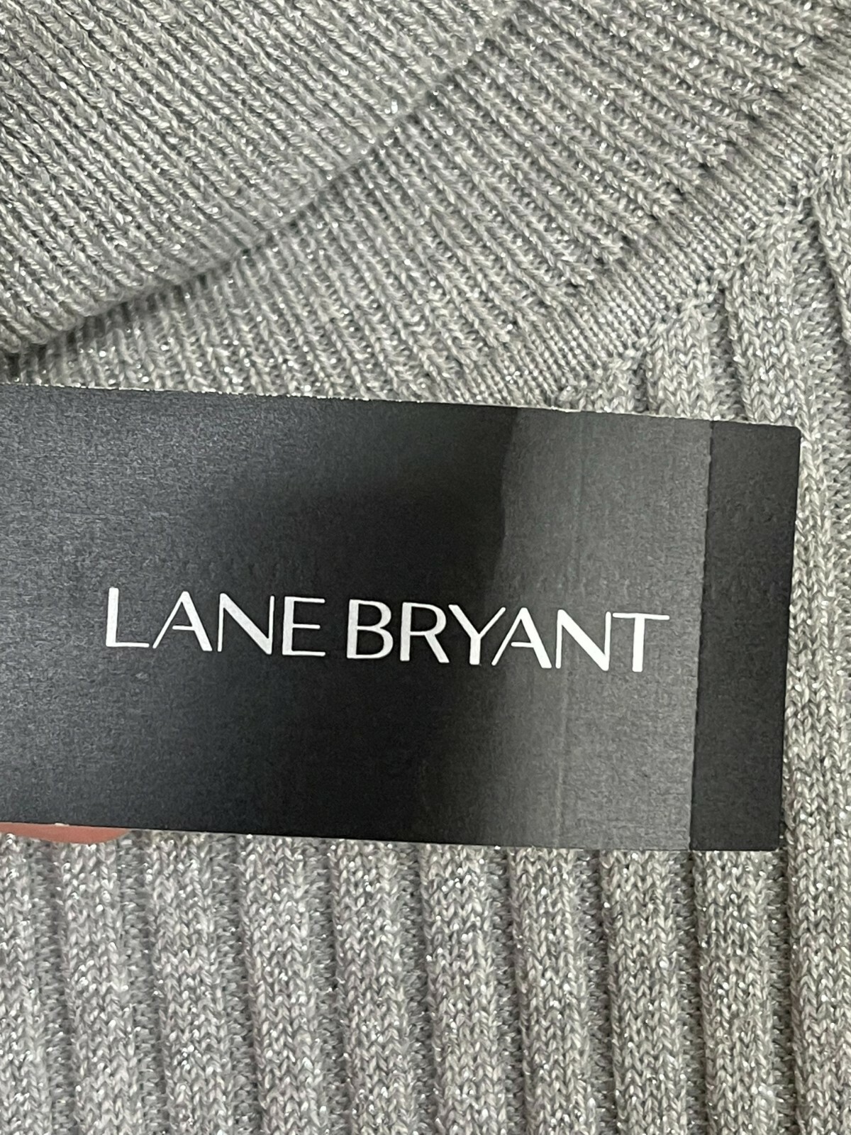 Lane Bryant Size 22/24 Silver Turtle Neck W/Metallic L S Sweater NWT $49 Bin A2