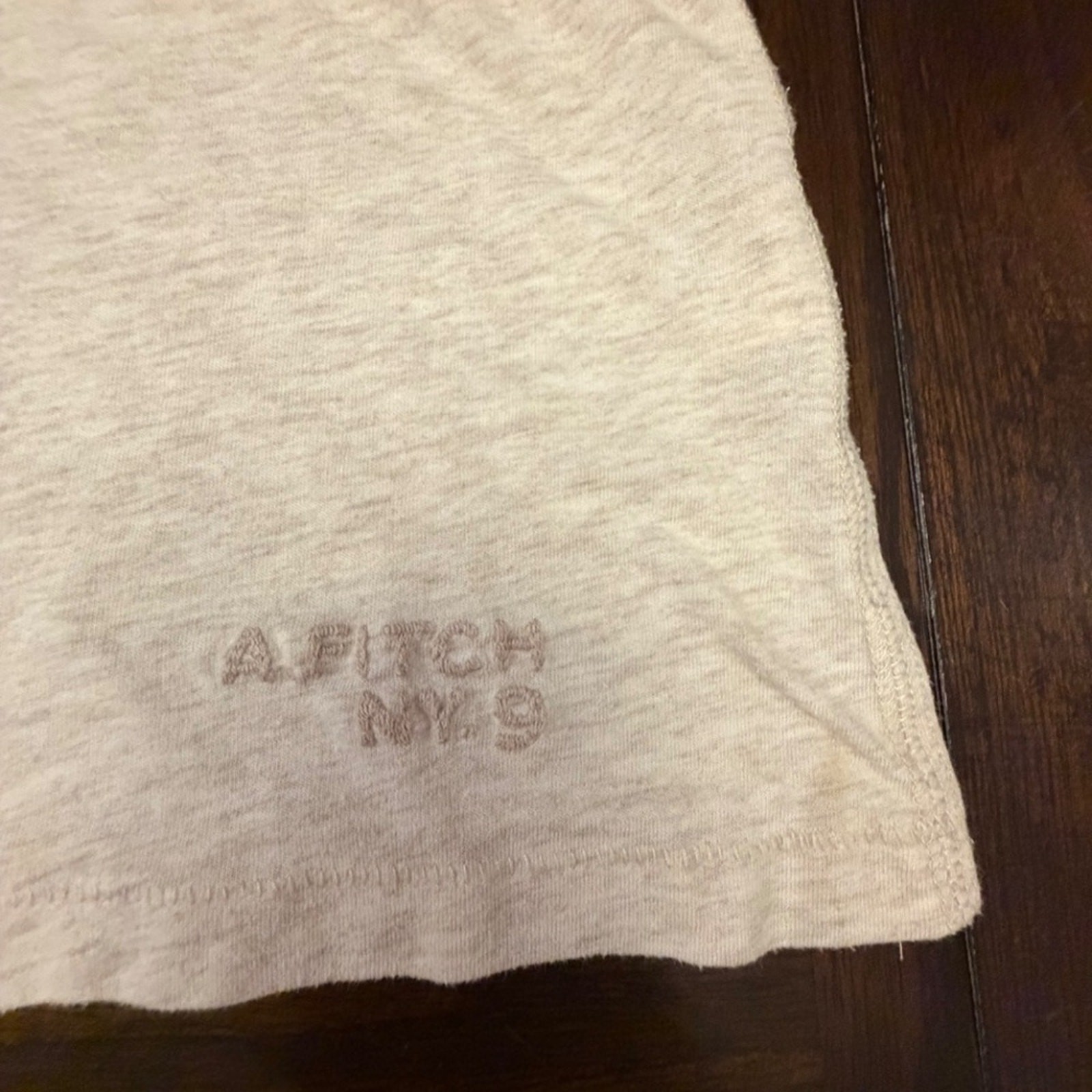 Abercrombie & Fitch Cream & Orange Orange Beaded Short Sleeve Tee, Size Medium