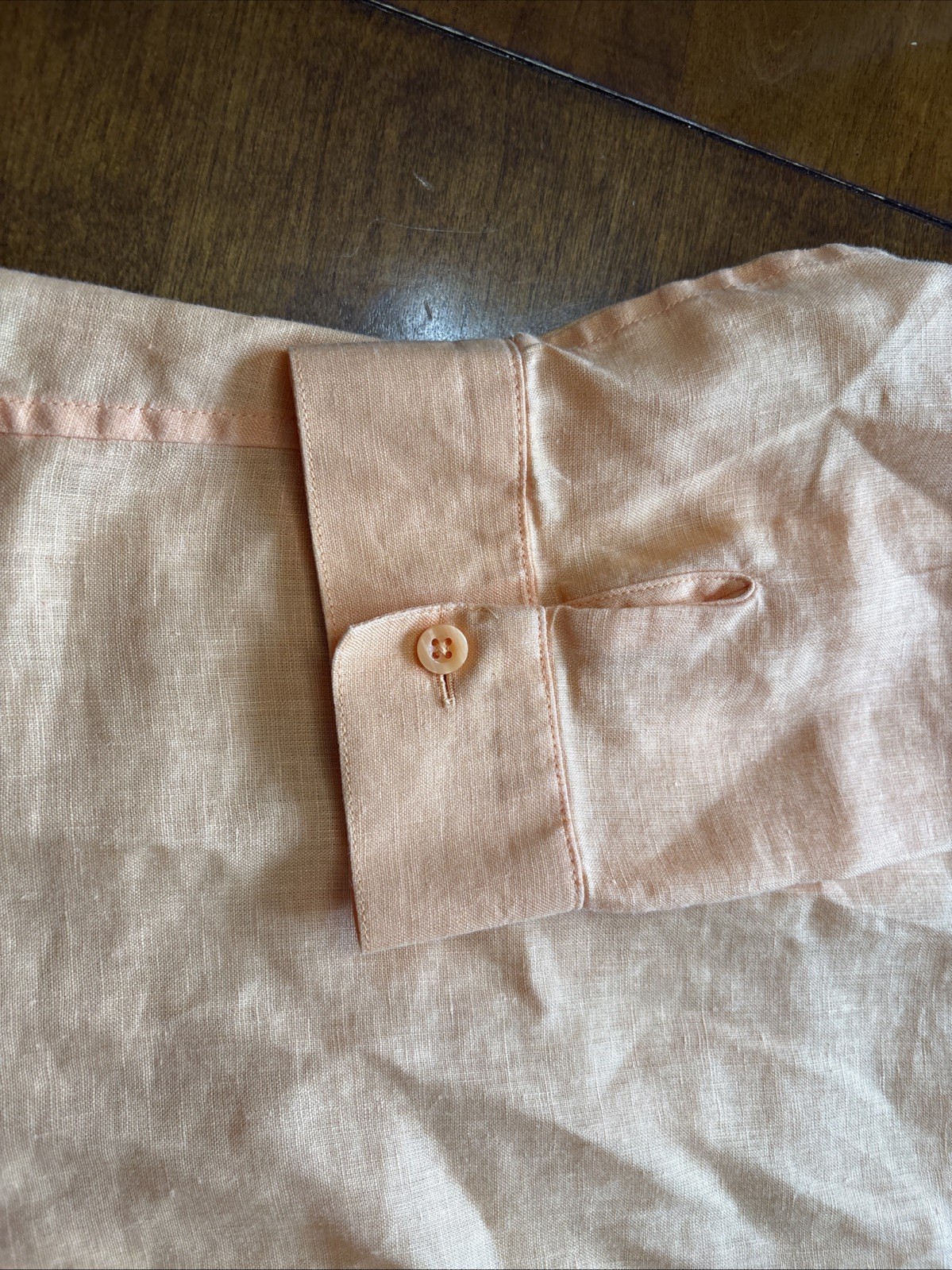 Chico’s Top 0 Orange Button Down No Iron Cotton Tie Front Shirt Blouse Small