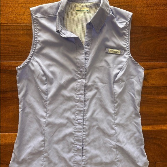 Columbia PFG Women’s Sleeveless Shirt UPF Sun Protection Lavender XS
