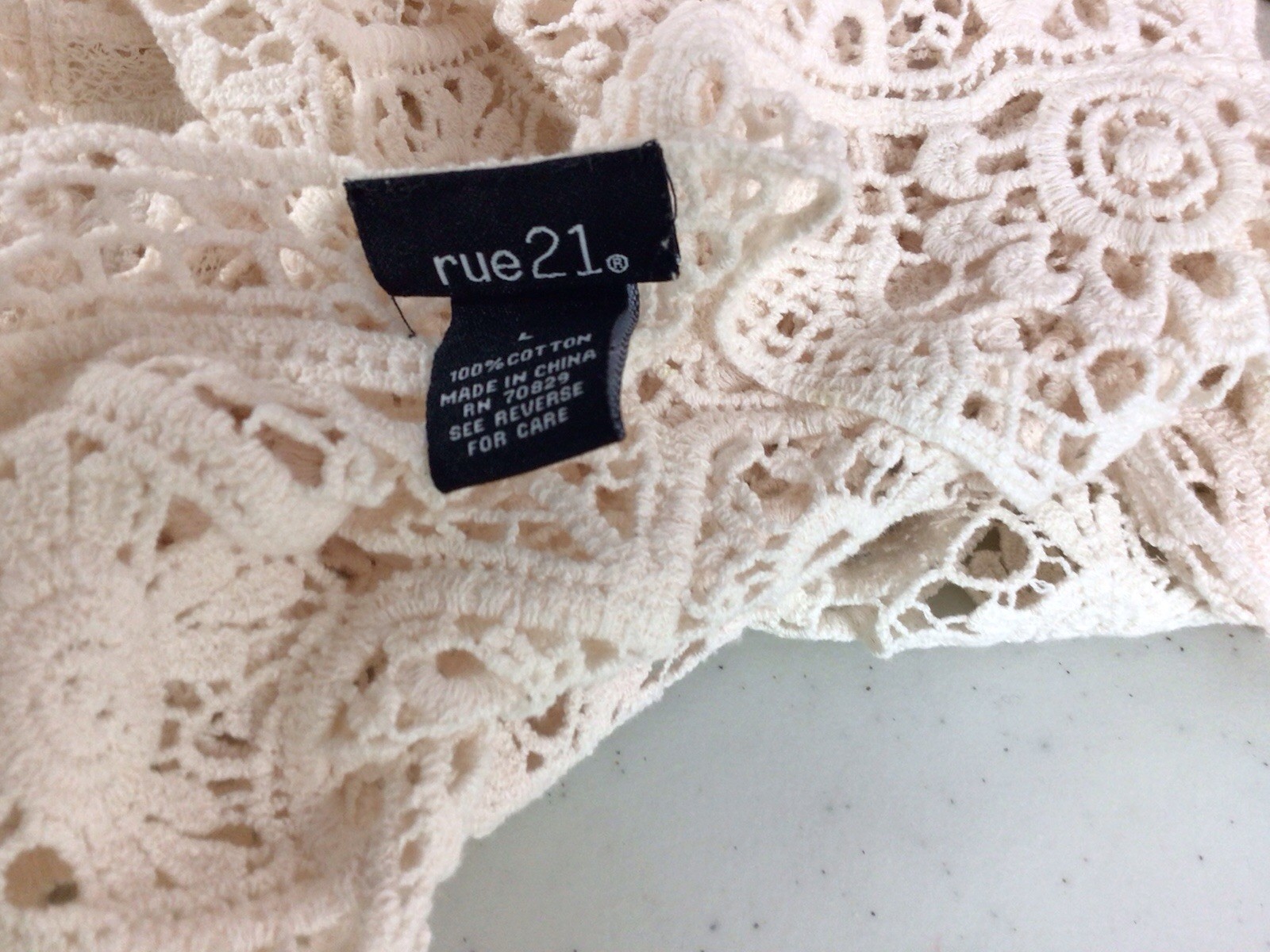 Rue 21 Top Crochet Fringe Coachella Boho Hippie Festival Womens Large