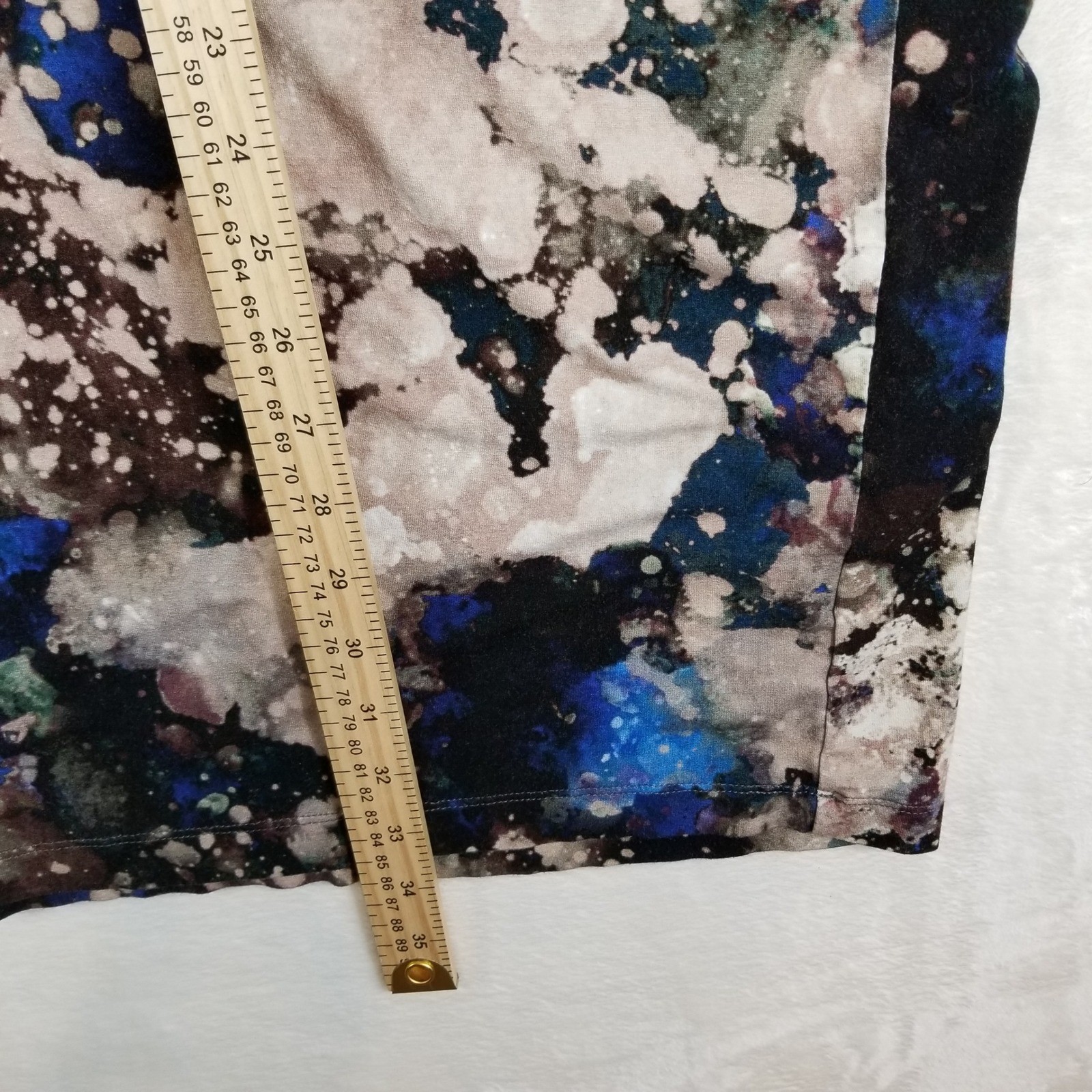 Bryn Walker Tunic Women Large Multi Color Abstract Splatter Italian Fabric USA