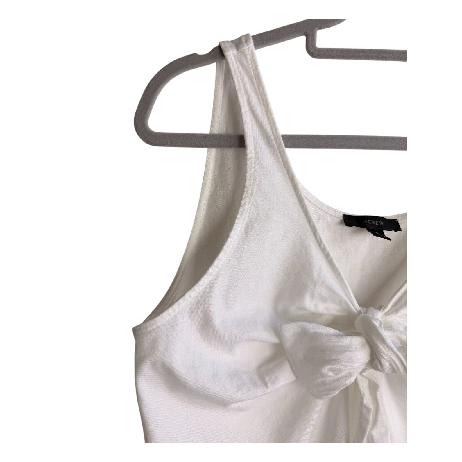 J.Crew White Bow Tank Top Sleeveless Cotton Tie Front Casual Summer S