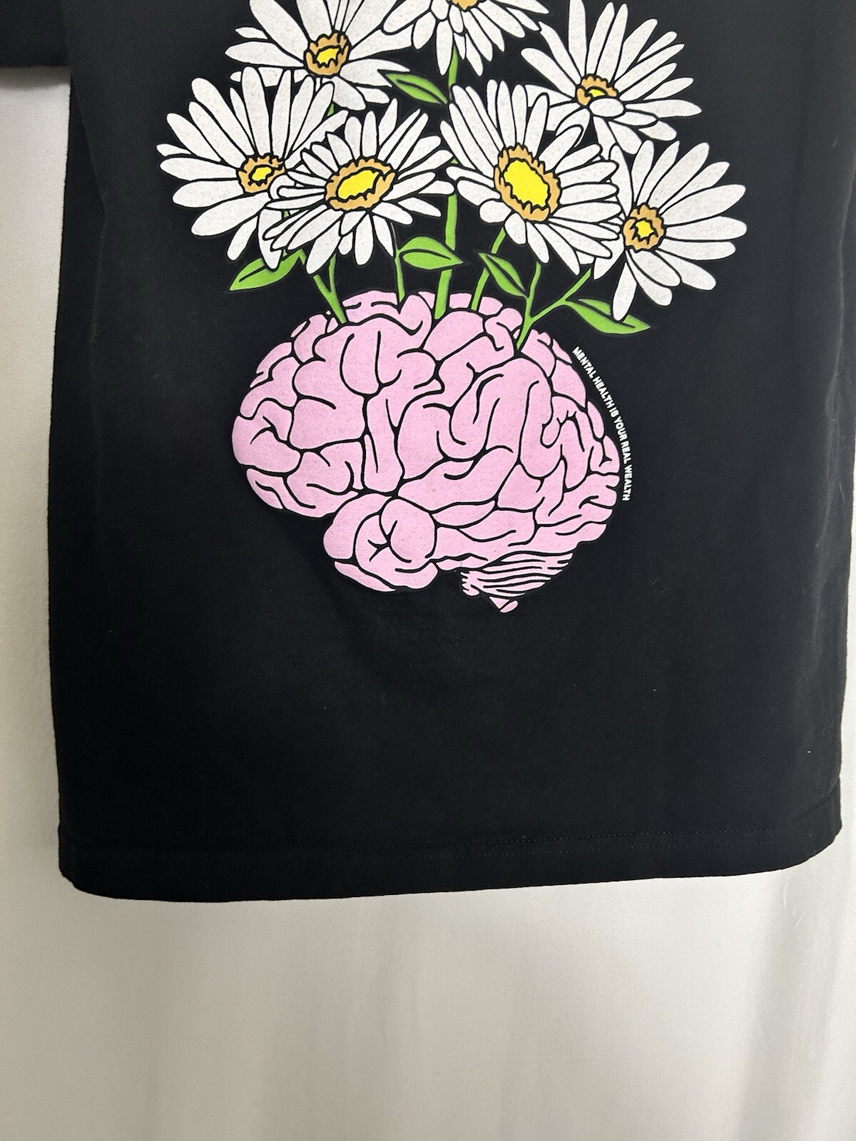 Primitive Womens Medium Black Graphic Mental Health T-Shirt