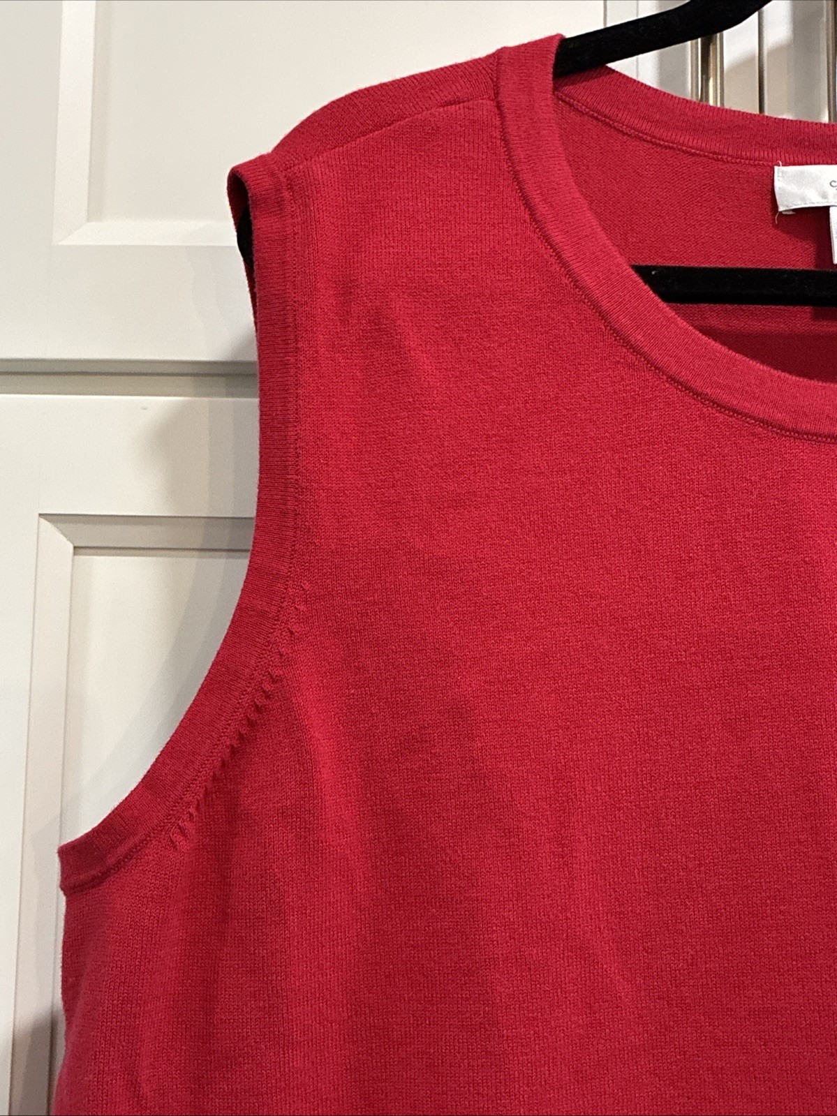 CJ Banks Red Sleeveless Wide Strap Sweater Tank Top Plus Size 2X All Seasons