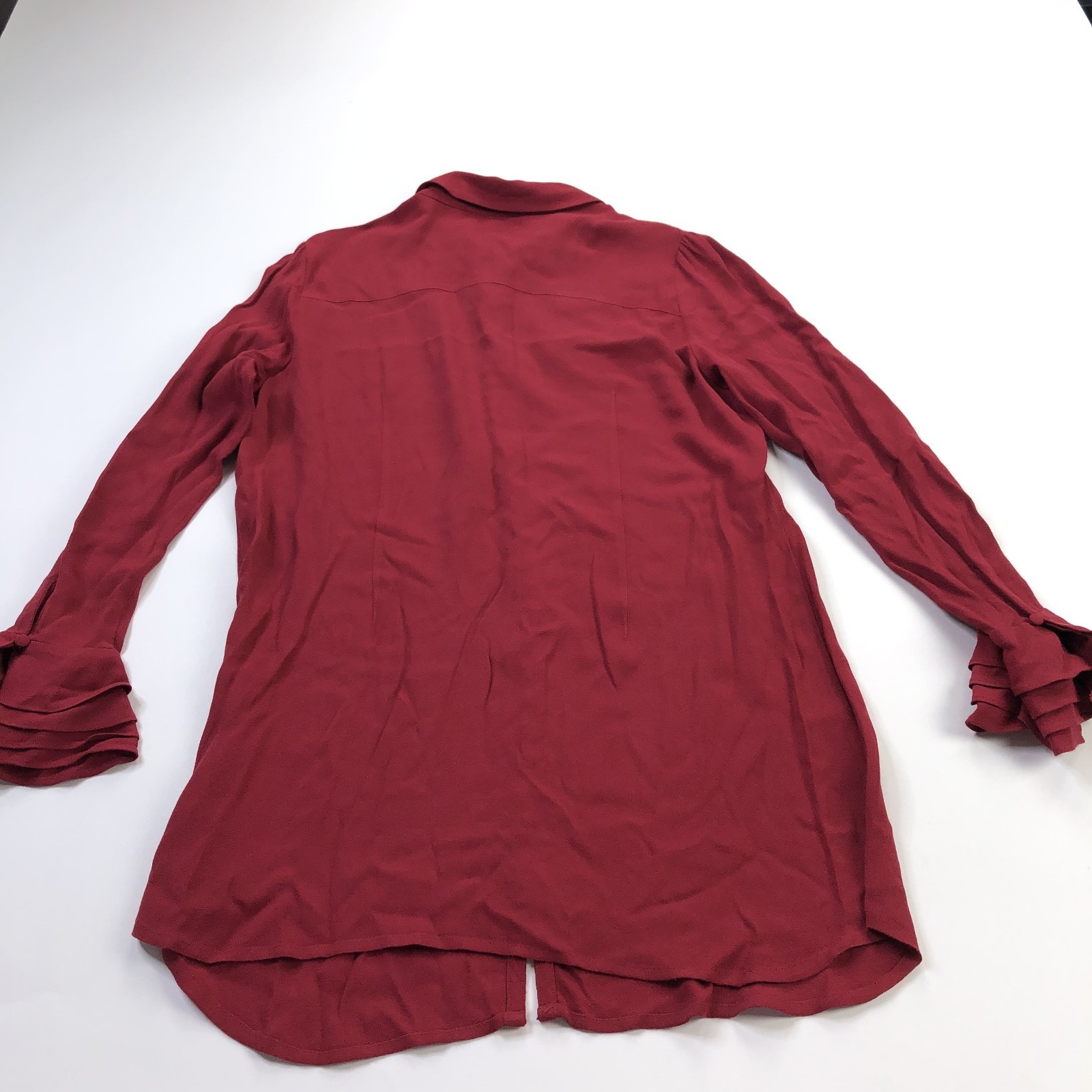Soft Surroundings Small Tunic 100% Rayon Button Long Sleeve Shirt Red MINT