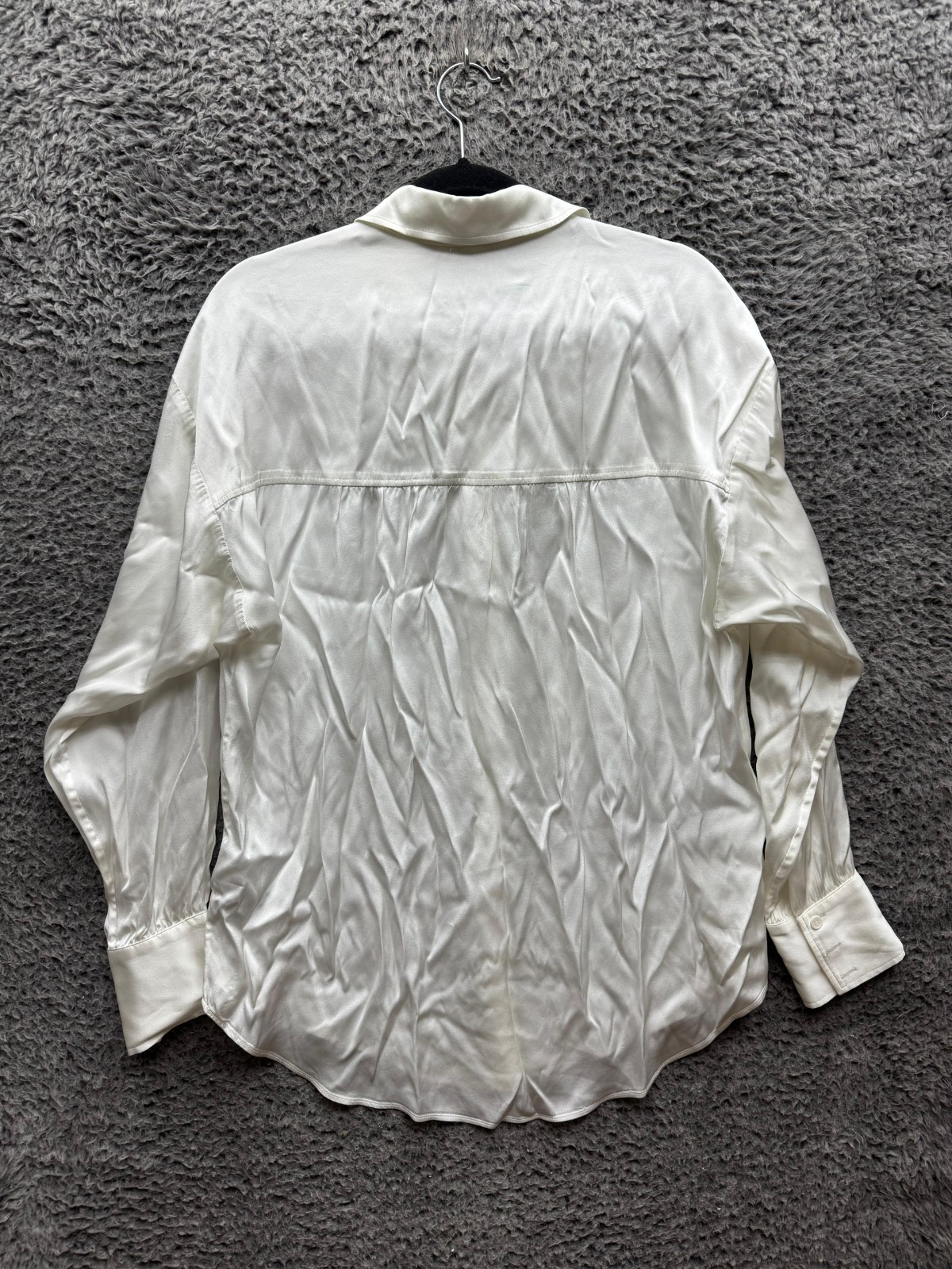 Iris & Ink T732VS Bulgaria Button-Down Long Sleeve Blouse Ivory Womens Size 12