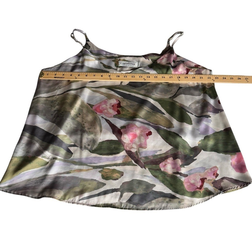Carolina Lifestyle Floral Satin Tank Top Camisole Womens XL