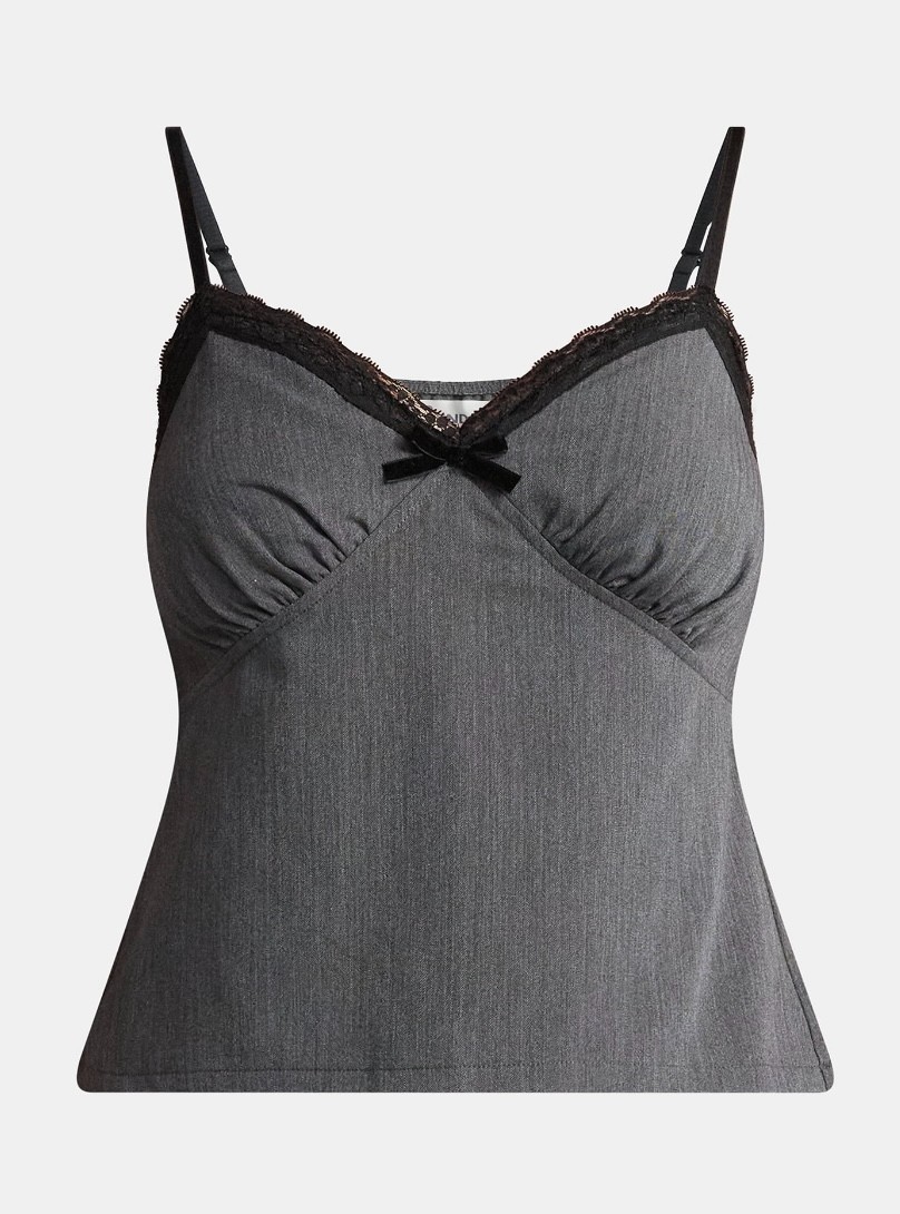 No Boundaries Women’s Size XL Charcoal Sweetheart Tank Top Adjustable Straps New