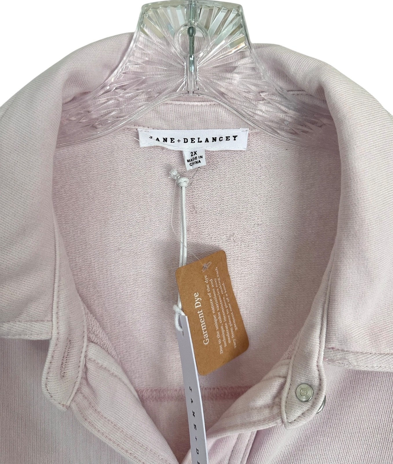 Jane & Delancey Women’s Button Down Shirt Top Garment Dye Plus Size 2X Pink