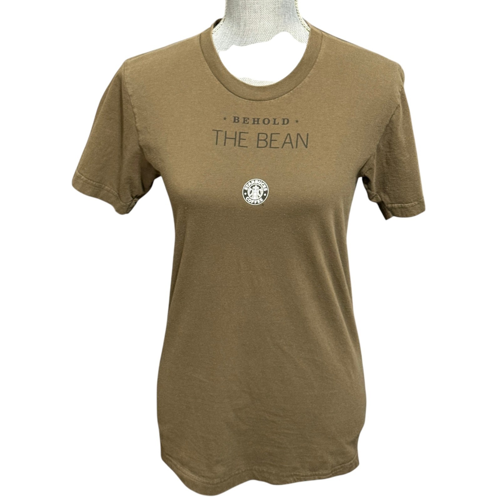 Vintage Starbucks Employee T-Shirt – Size Small – “Behold The Bean”- Made in USA