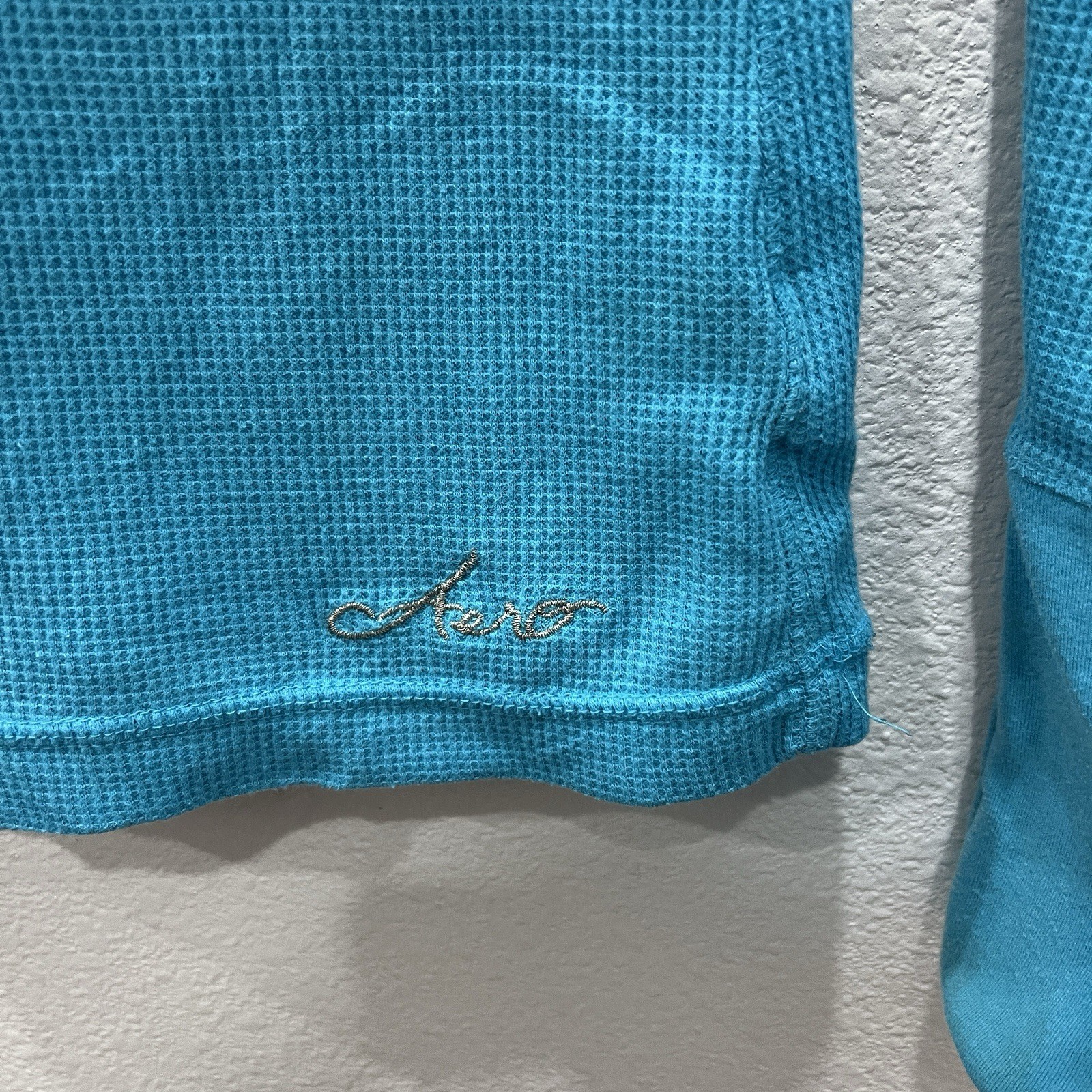 Aeropostale Vintage Y2K Ribbed Stretch Thermal Henley Bella Swan Indie Sleaze L