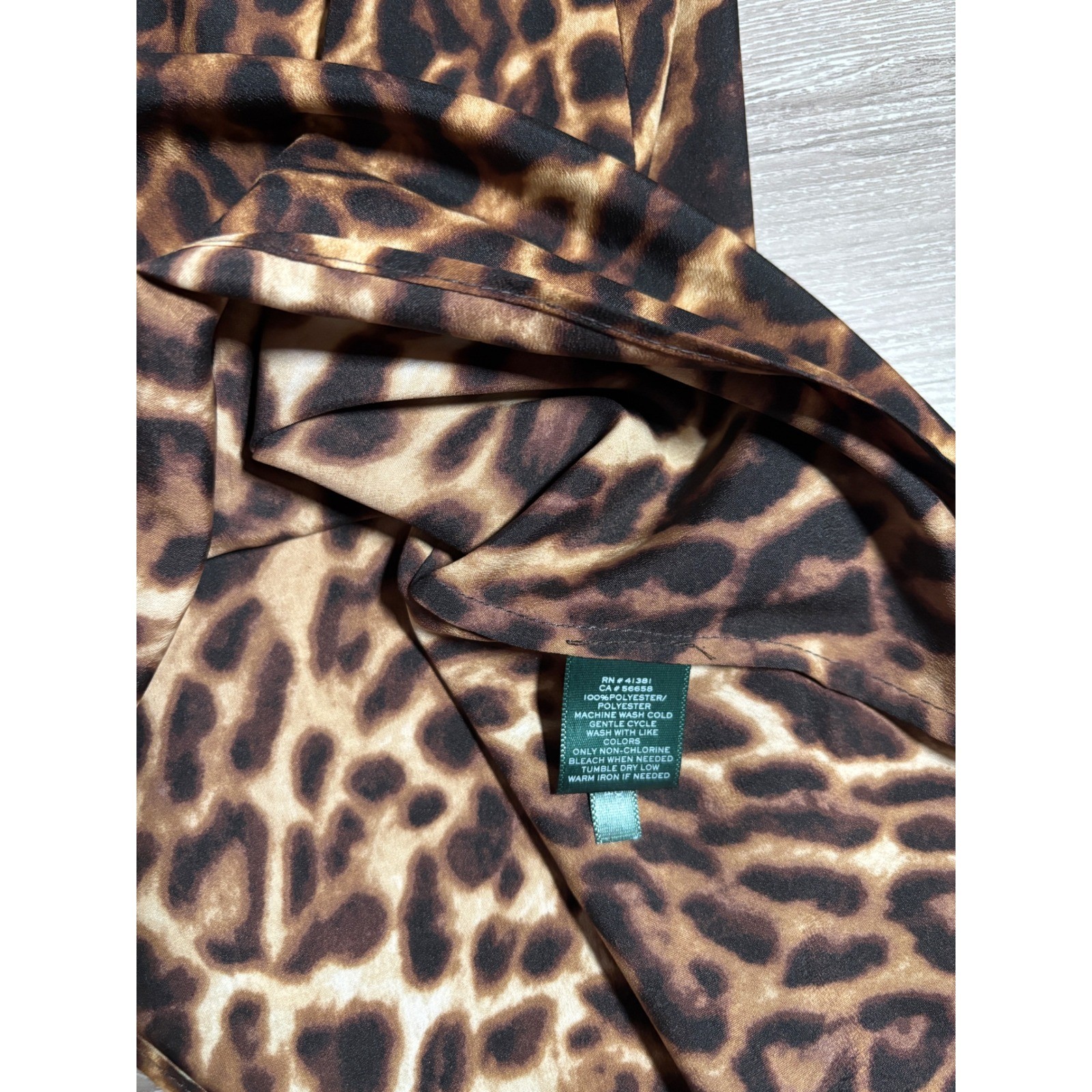 Lauren Ralph Lauren S Leopard Print Sleeveless Split Back Blouse Old Money City