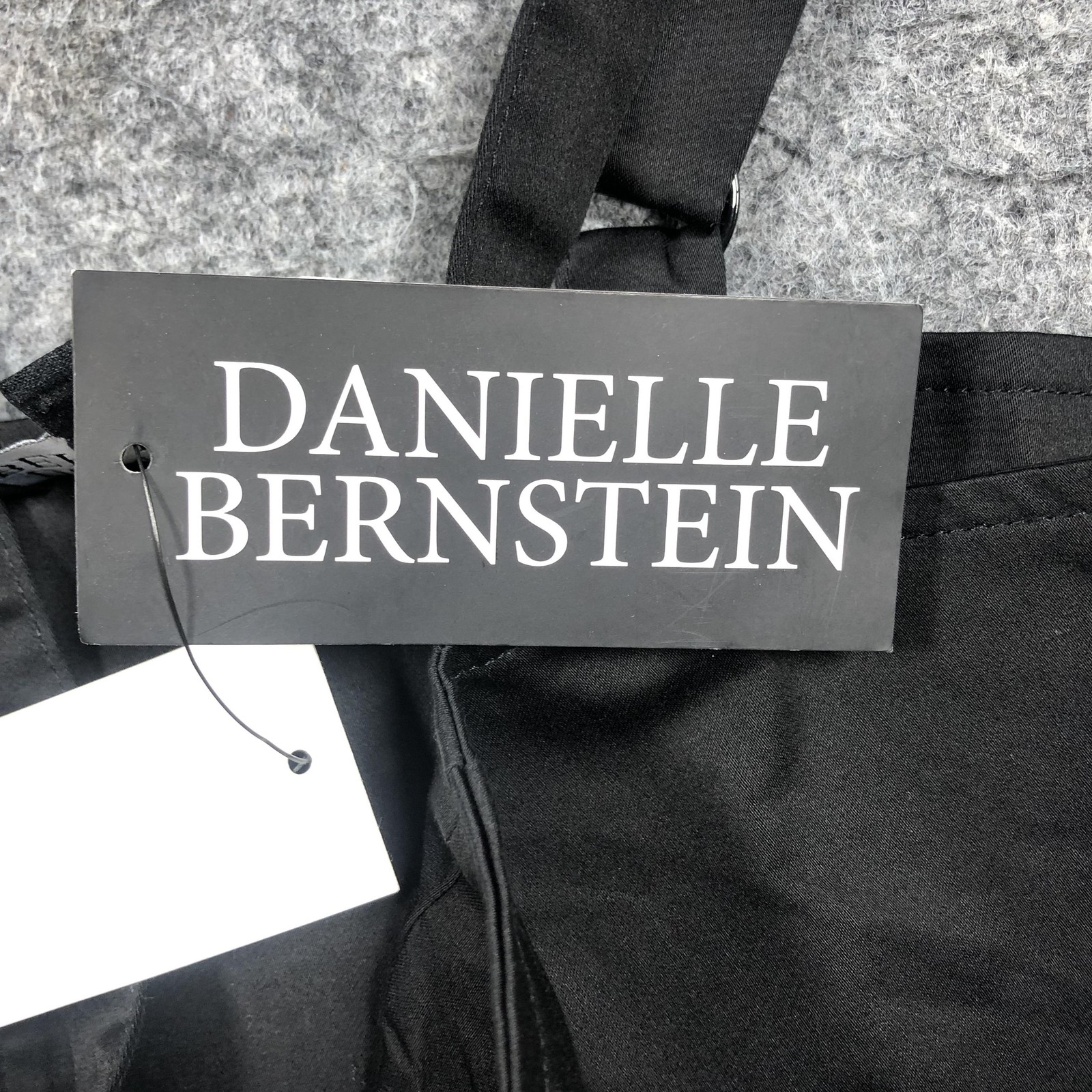 Danielle Bernstein Crop Tank Top Womens 12 Black Square Neck Zip Back NWT