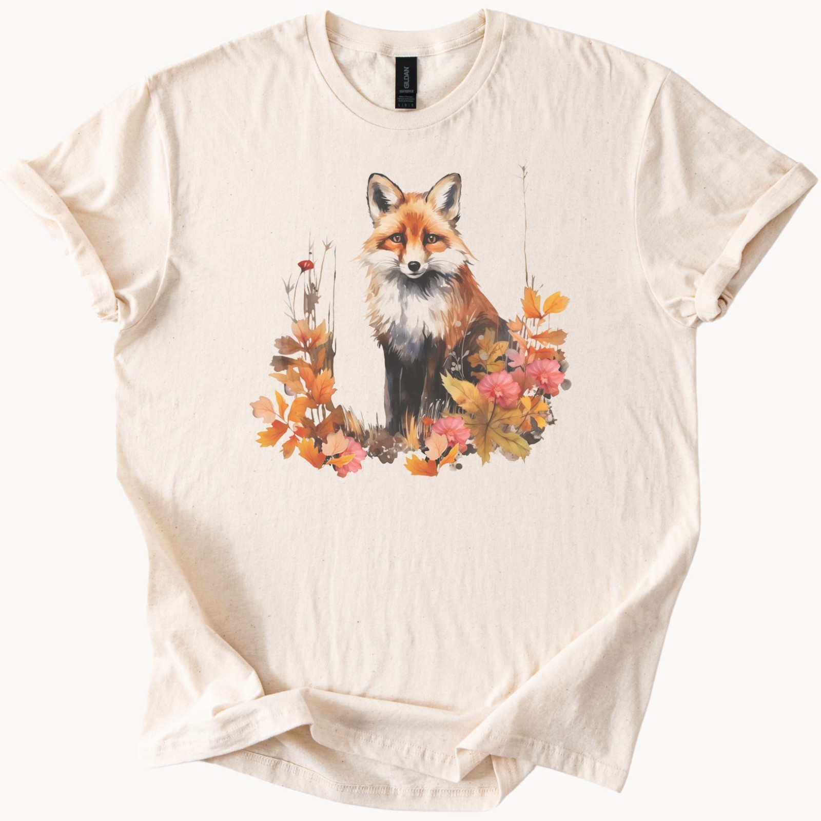 Fox Graphic Shirt Autumn Leaves Animal Tee Woodland Nature Lover Gift