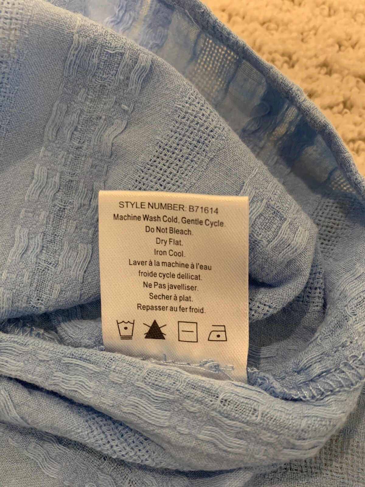 Bloomingdales BELTAINE BLUE One Shoulder Ruffle Top XS