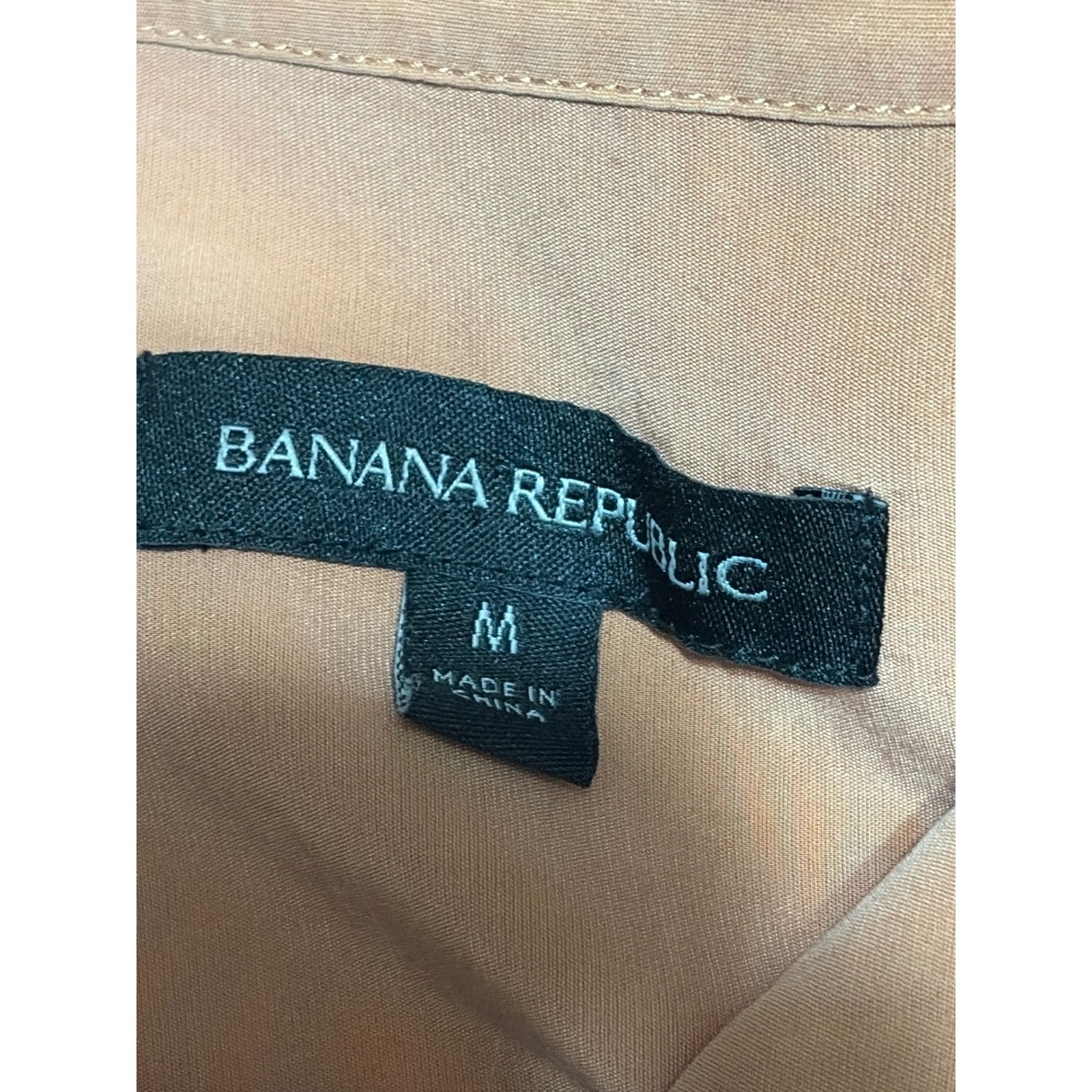 Banana Republic M Brown Button Up Shirt Dress Belted Rayon Minimalist Travel