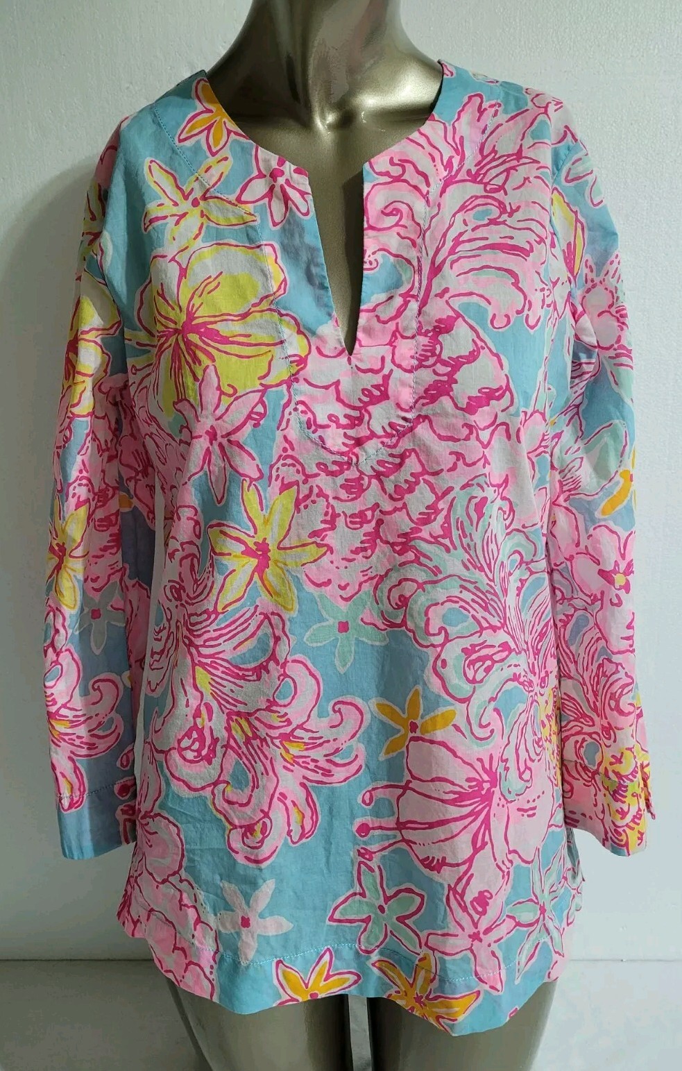 Lilly Pulitzer Skipper Popover Breakwater Blue Lolita Women’s Size S Tunic Top