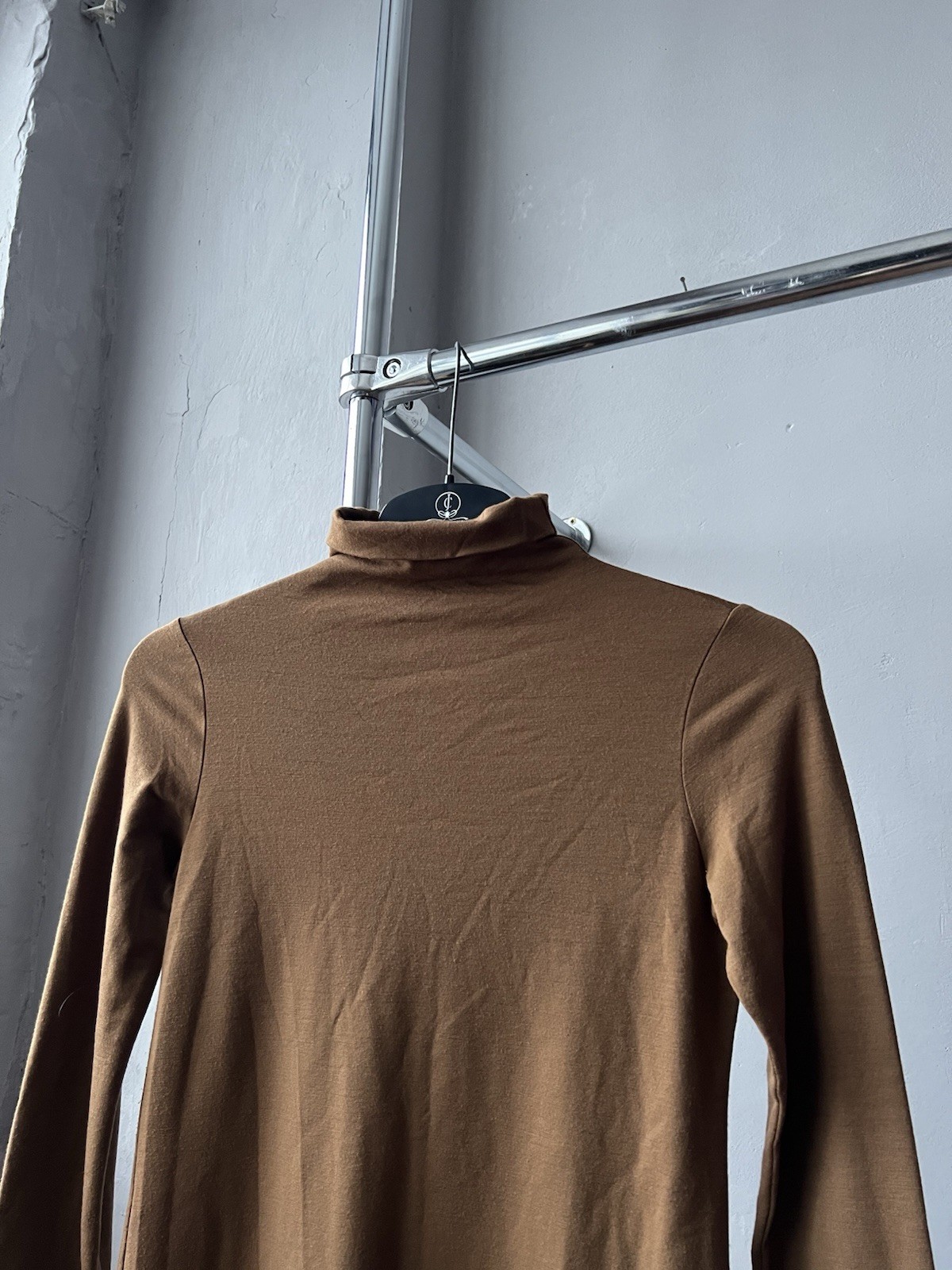 PLEIN SUD ITALY BROWN TURTLENECK TOP WOMEN IT 44 FR 40 UK 12 STRETCH LONG SLEEVE