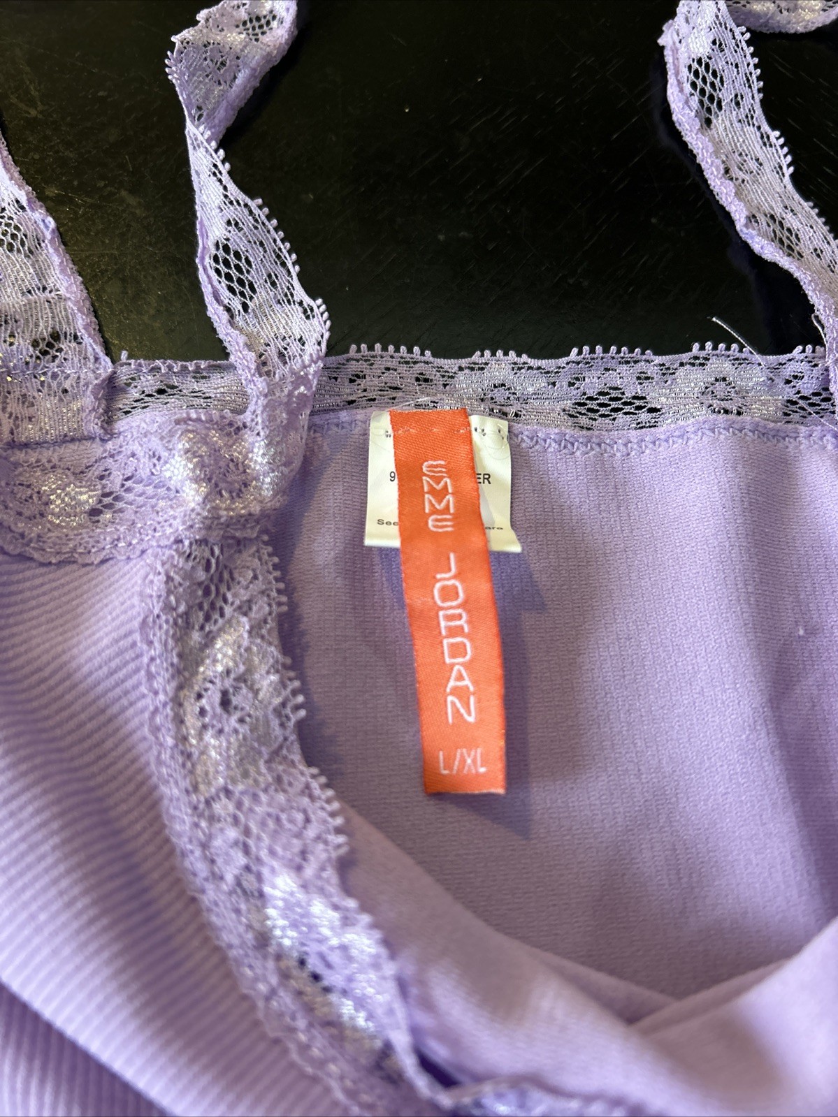 Emme Jordan Y2K Lace Trim Must Have Preppy Cami Large/XL Purple 90s Classic