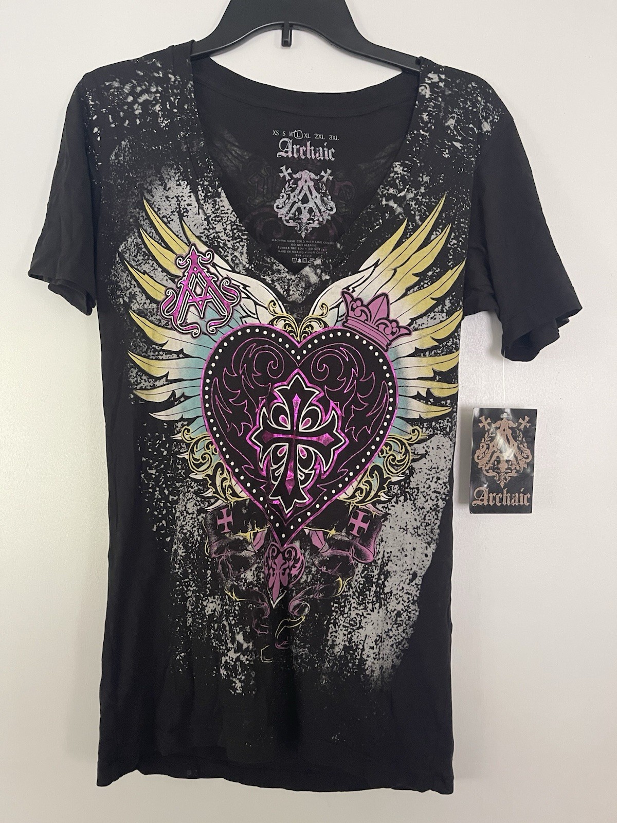 Archaic Affliction Women’s T-Shirt DARLING Tattoo Biker Black