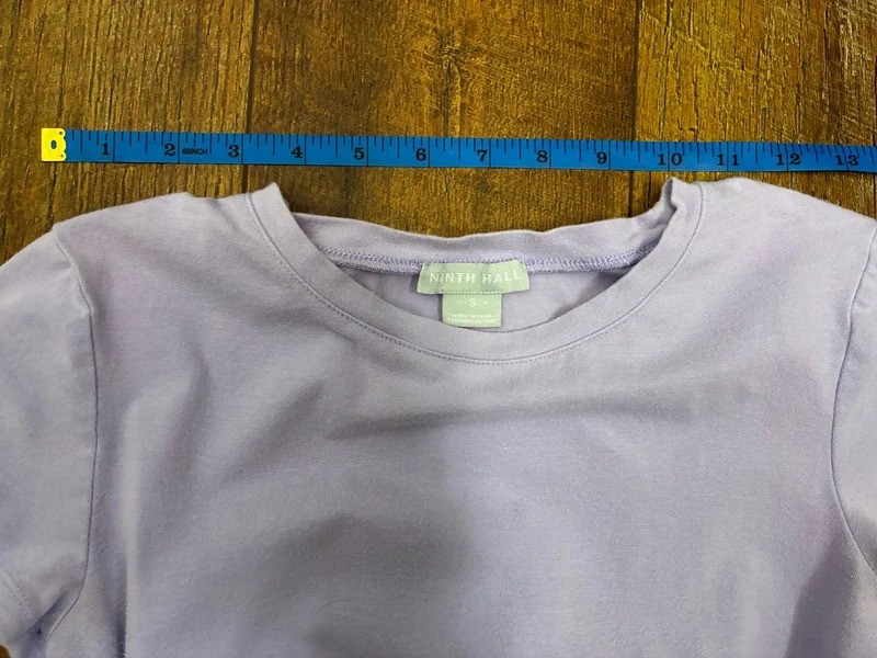 Ninth Hall Lavender Crop Top with Neon Yellow Buckle Strap Size S