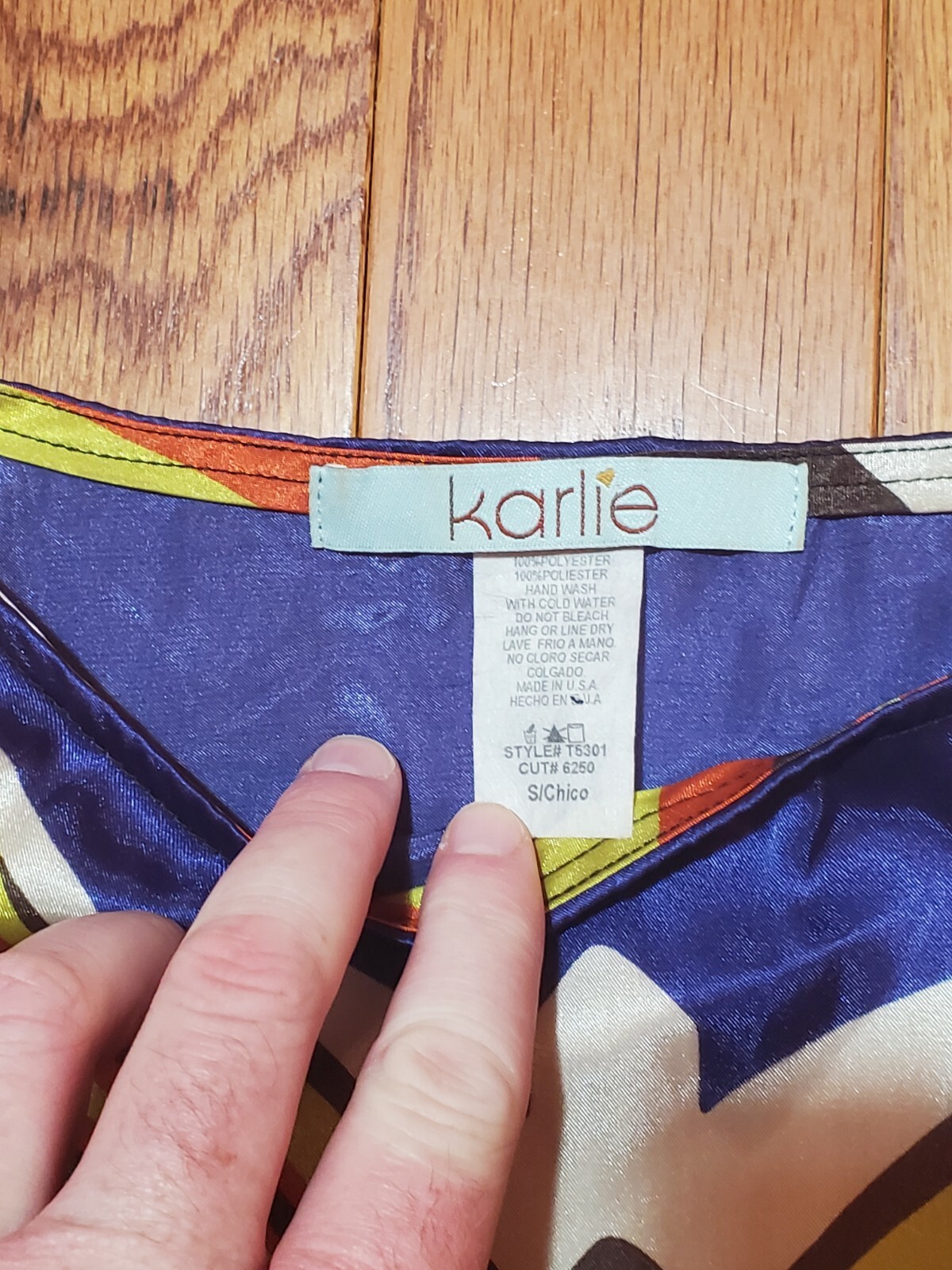 Karlie Women Butterfly Abstract Sleeveless Blouse S Blue Yellow Orange Gray