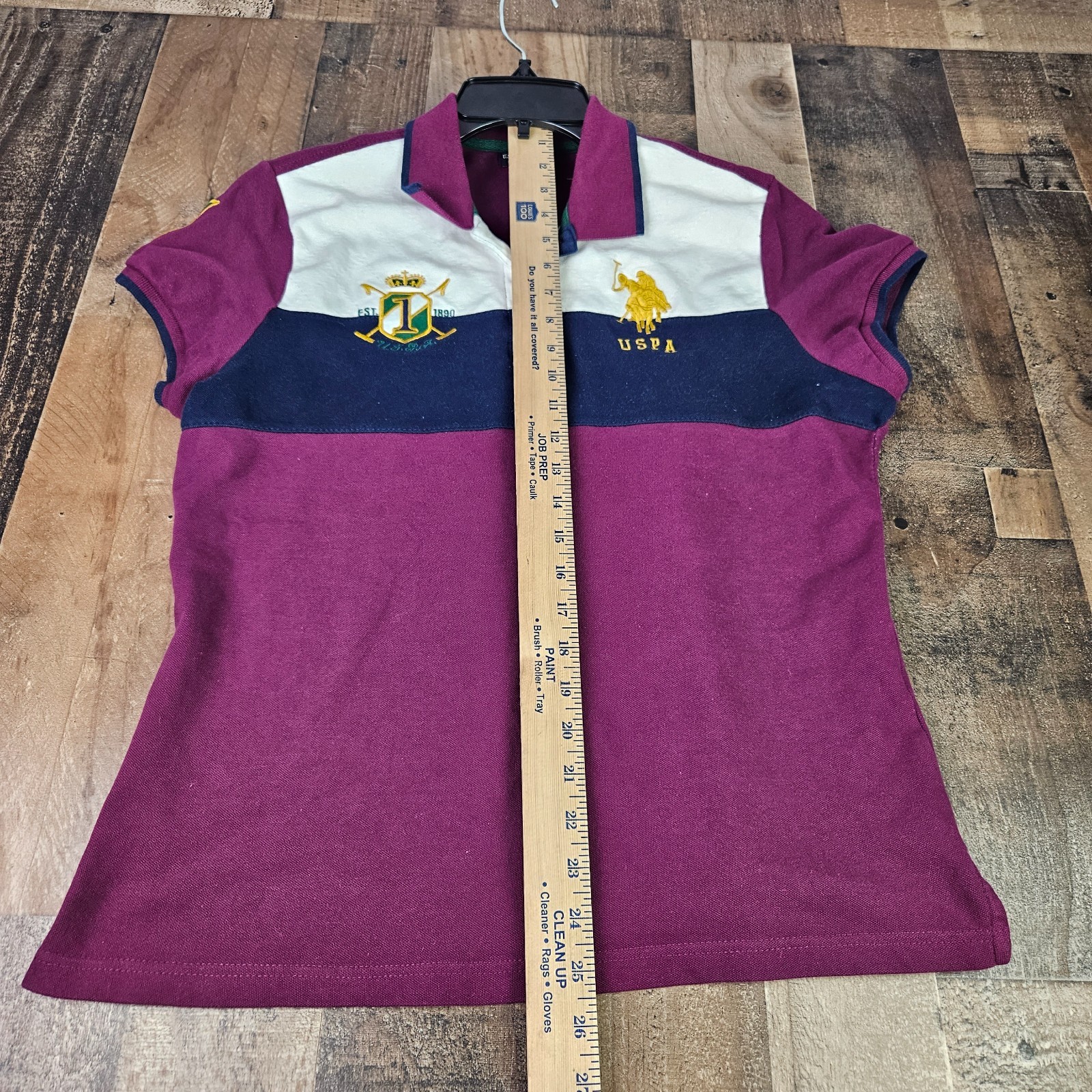 U.S Polo Assn. Burgundy Pique Womens Polo Shirt Short Sleeve Size XXL