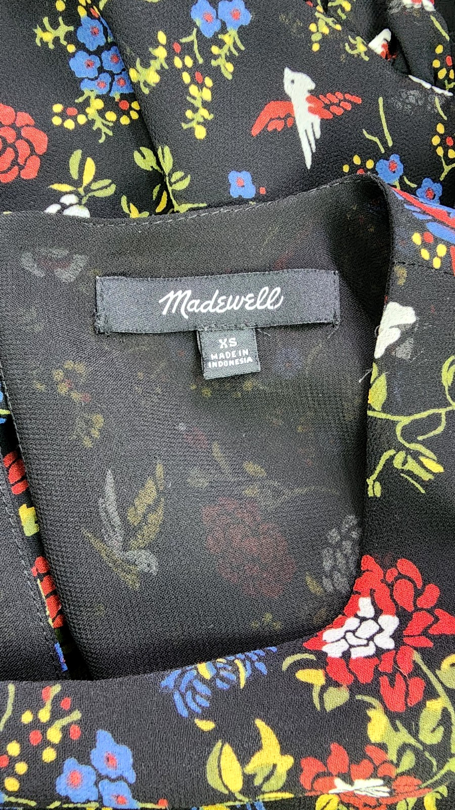 Madewell Blouse Floral Ruffles Sheer Sleeves Prairie Fairy Goth Cottagecore XS