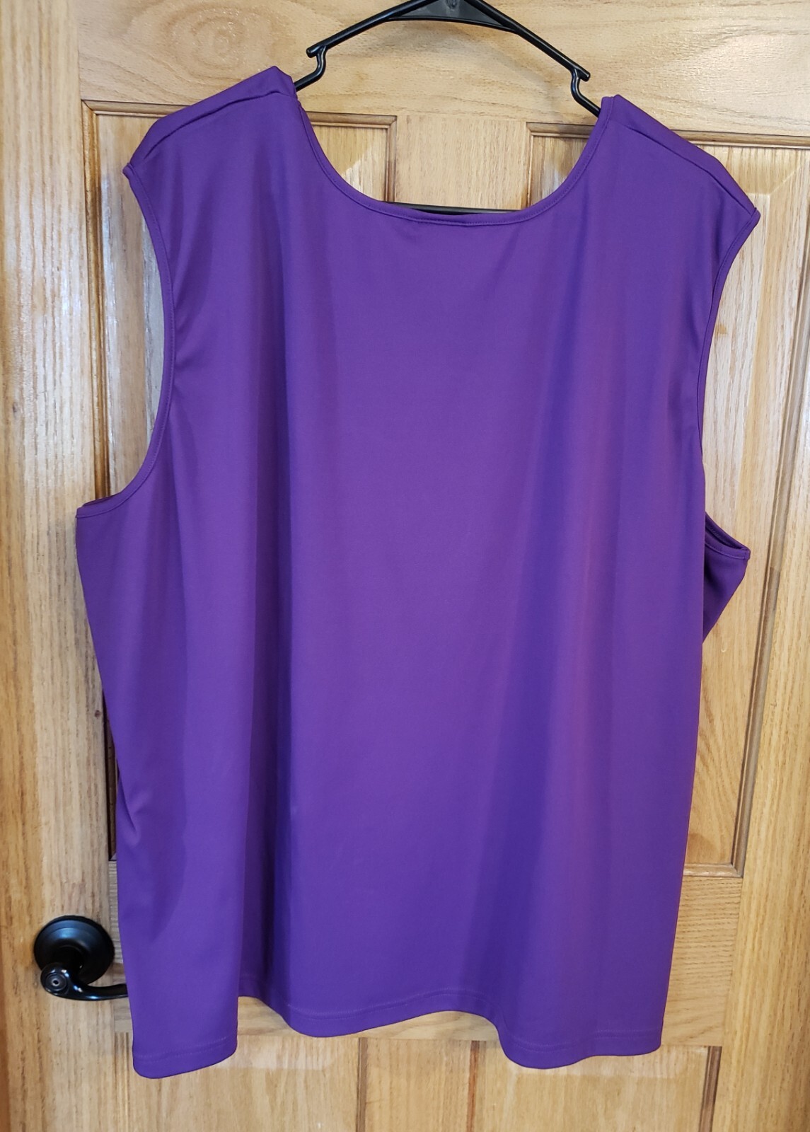 4XL American Sweetheart 2-Piece Women Purple Check Tank Button Up Top Shirt 4X
