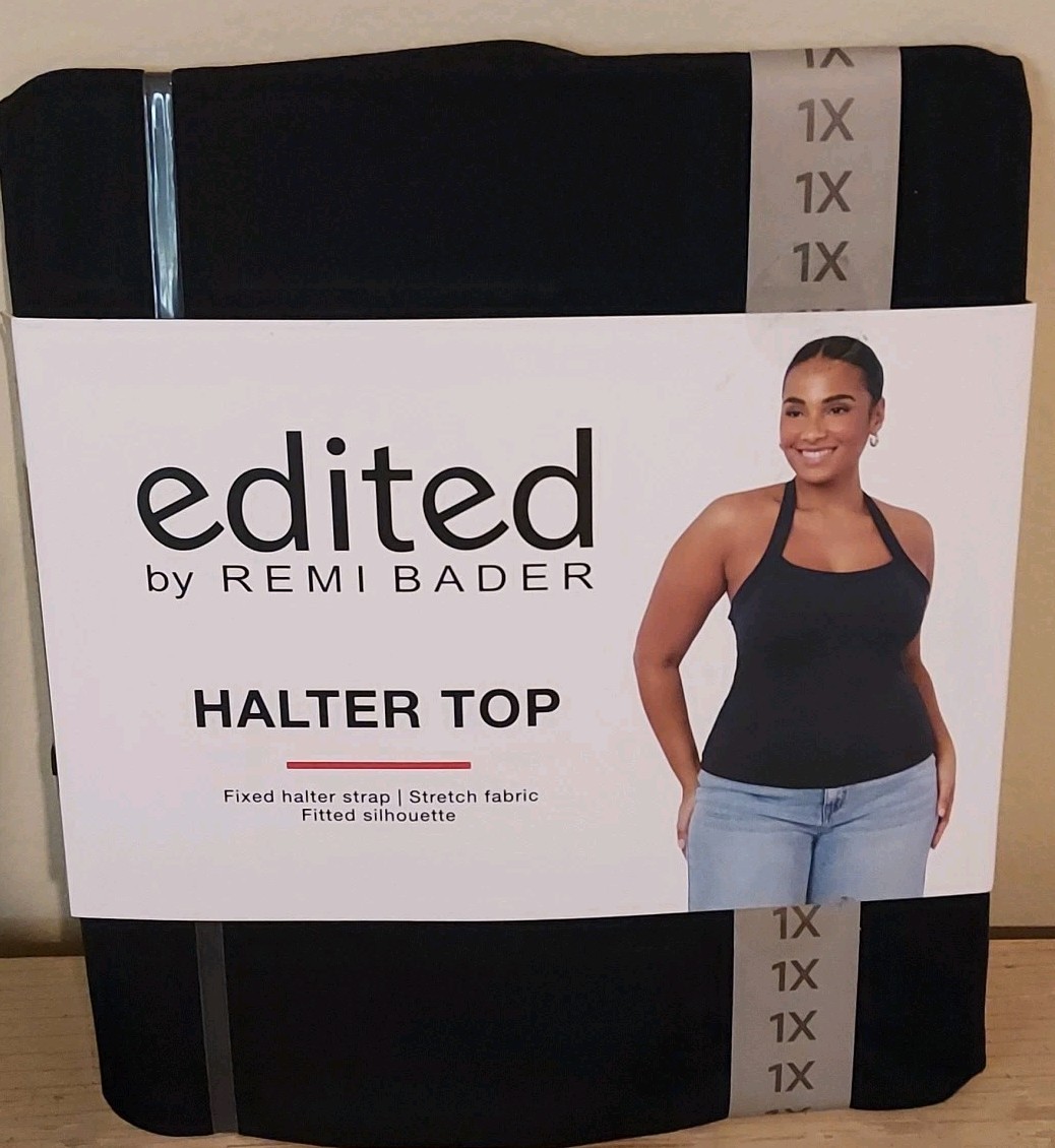 Edited by Remi Bader Women’s Halter Top Size 1X Black MSRP $49