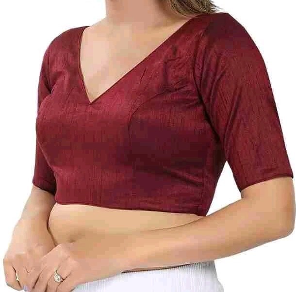 Designer Banarsi silk V Neck Back open party wear /House wear Saree Blouse