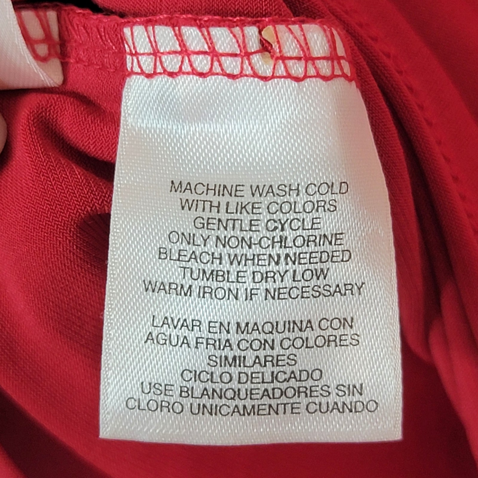 NWT Jones Wear Womens Red Ruched V-Neck Layered Design Short Sleeve Top Sz: L