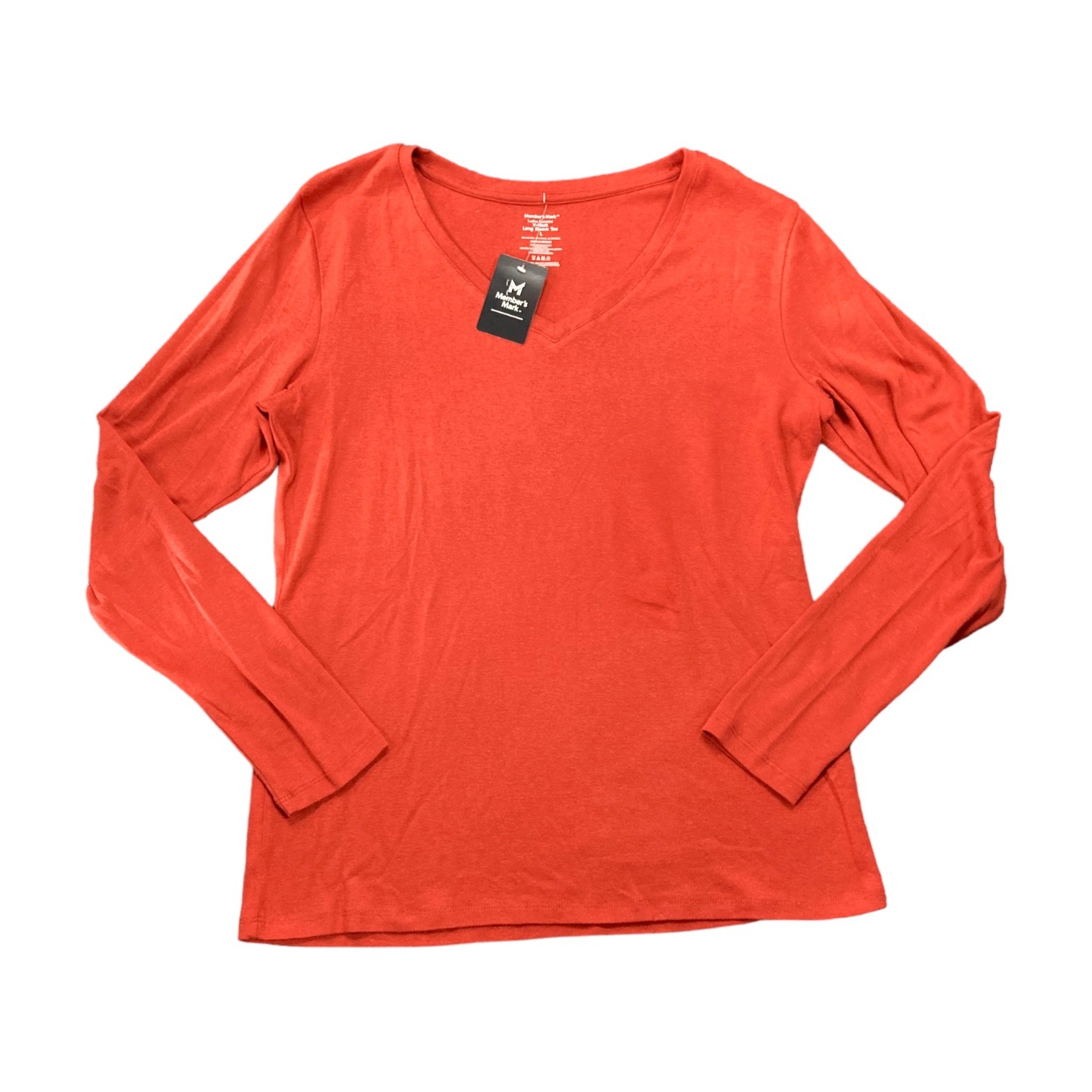 Member’s Mark Ladies Essential Long Sleeve V Neck Classic Fit Tee (Spiced