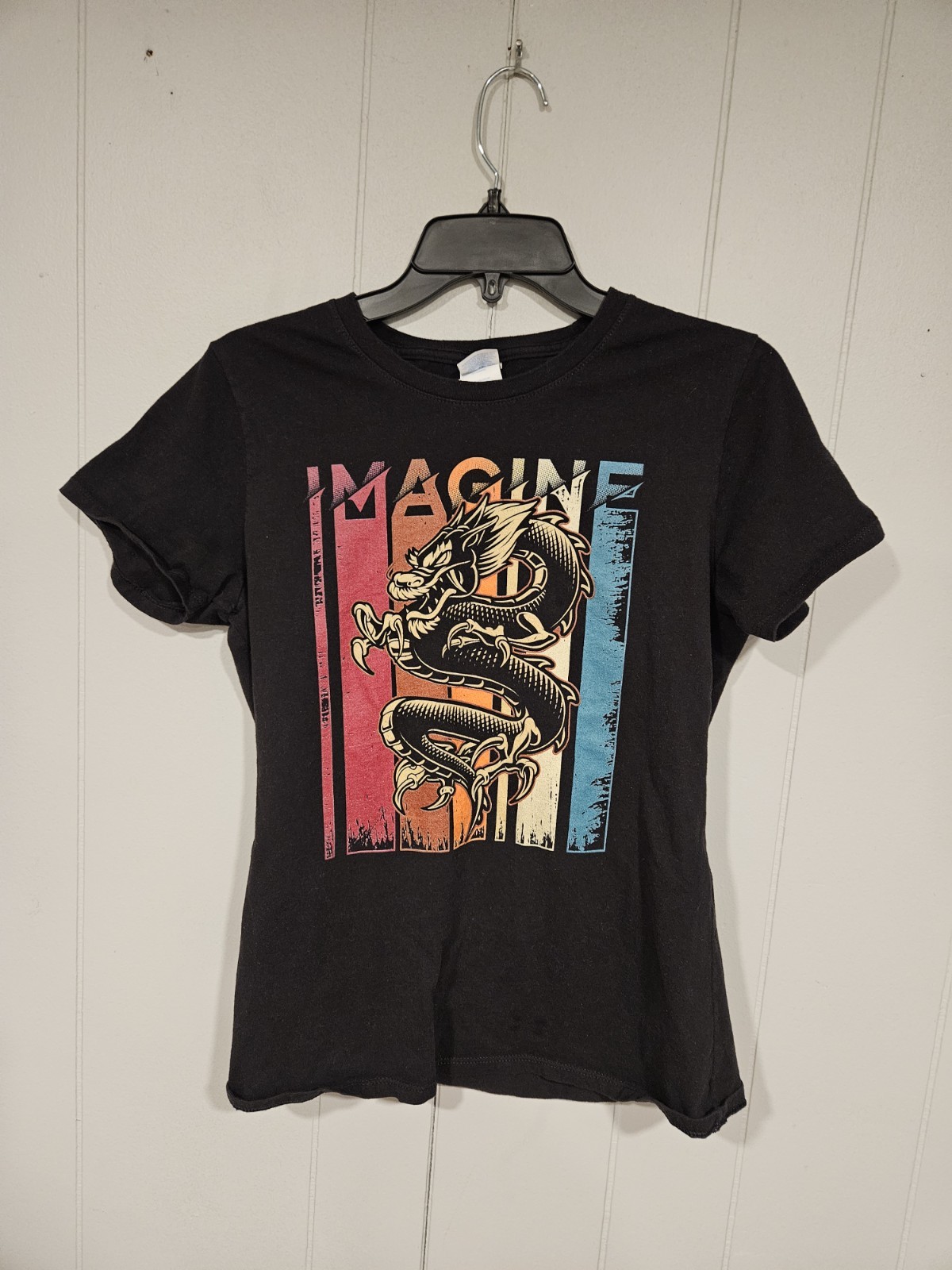 Imagine Dragon Women’s T-Shirt Size Medium Colorful Graphic Print Short Sleeve