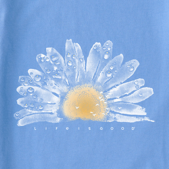 NWT Women’s Life is Good Watercolor Daisy Blue SS Crusher Tee