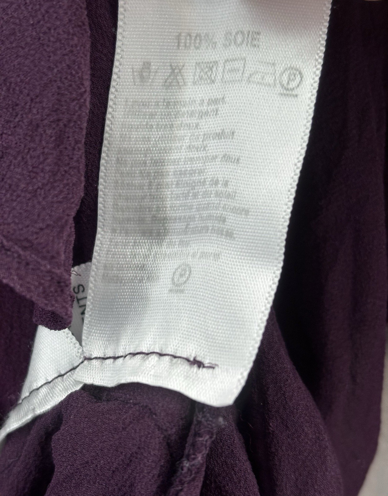 Monsoon Somen. 100% Silk Top Ruffle Blouse Flare Purple Light-weight Sz14 R1246