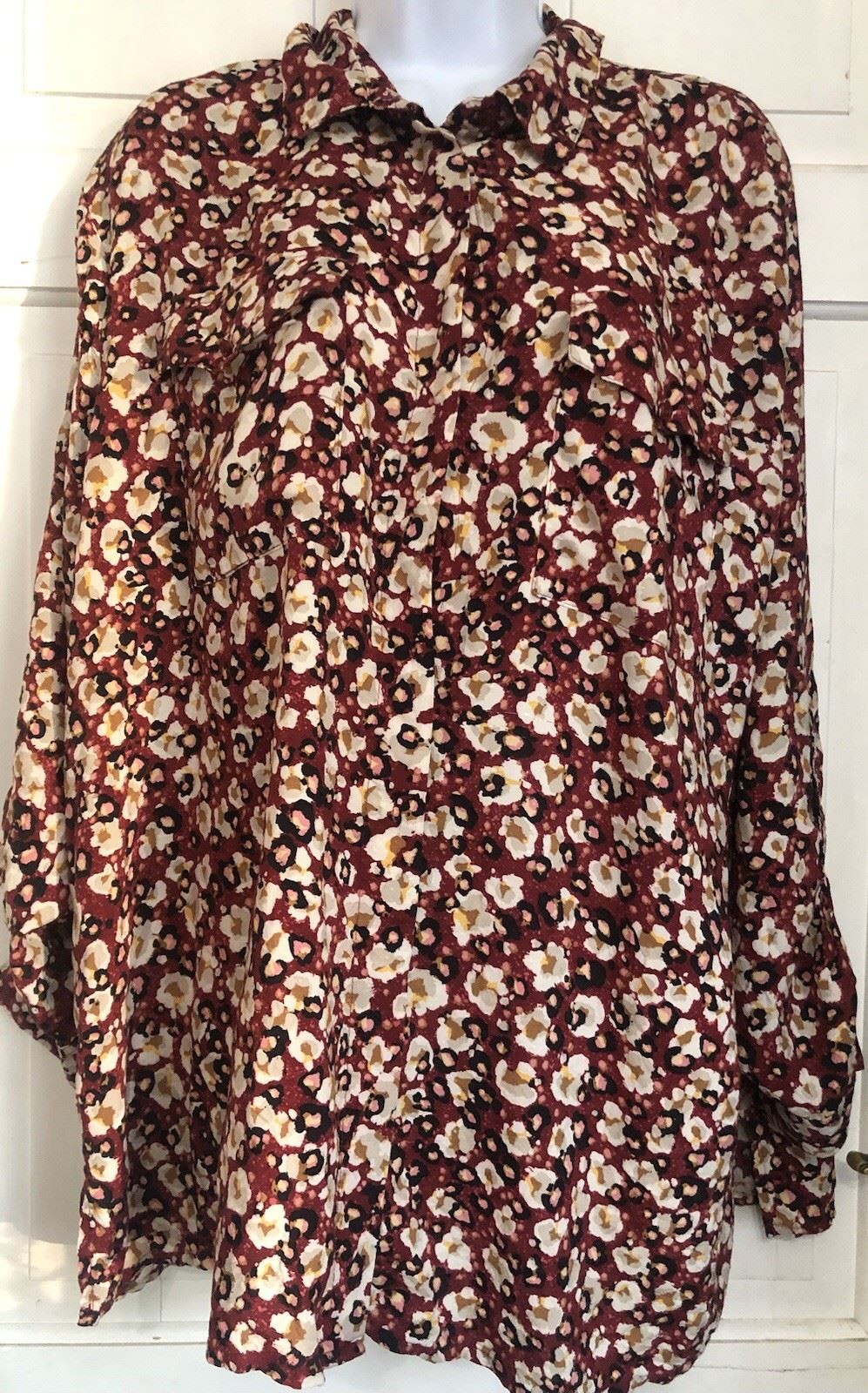 Next Ladies Floral Long Sleeve Blouse With Pockets Size 20