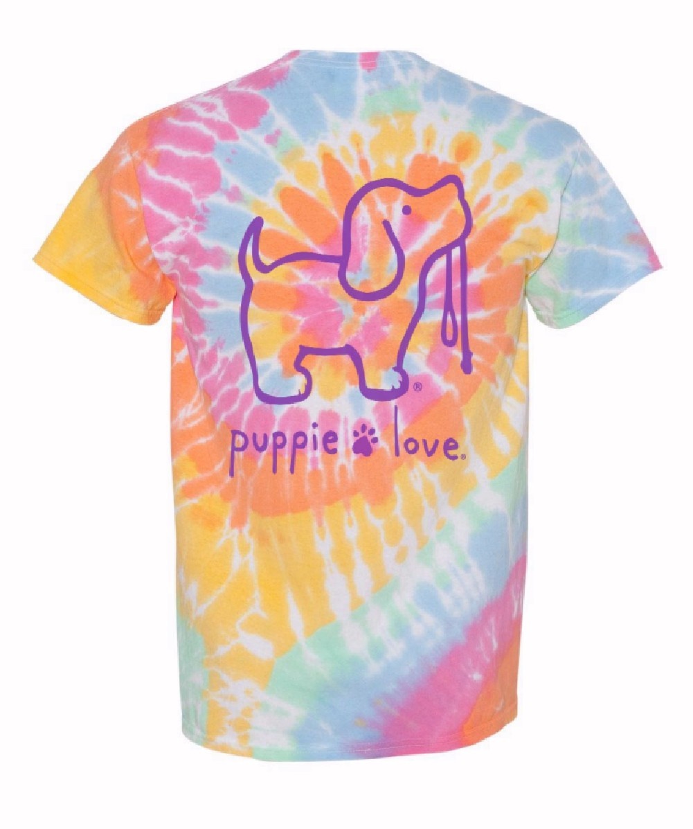 Puppie Love Dog Tie Dye Short Sleeve T-Shirt NEW Fast Free Ship