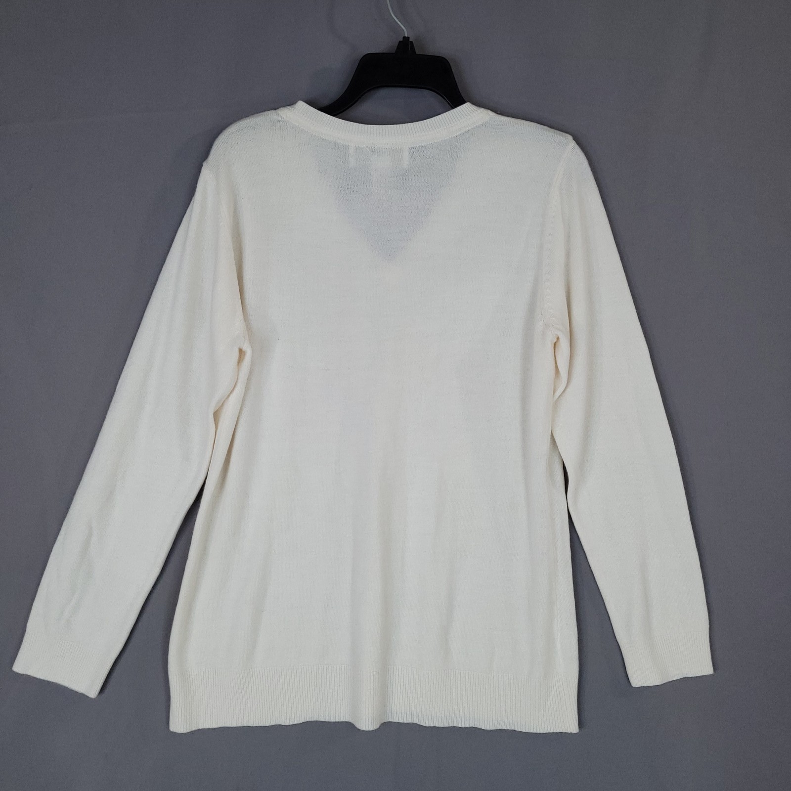 United States Sweaters Women’s Top XL White Acrylic V-Neck Sequins