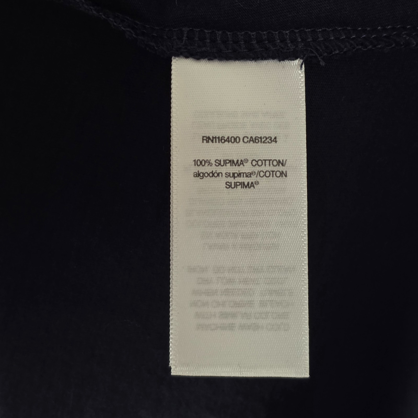 Daily Ritual 100% Supima Cotton Womens Small Long Sleeve Black Shirt