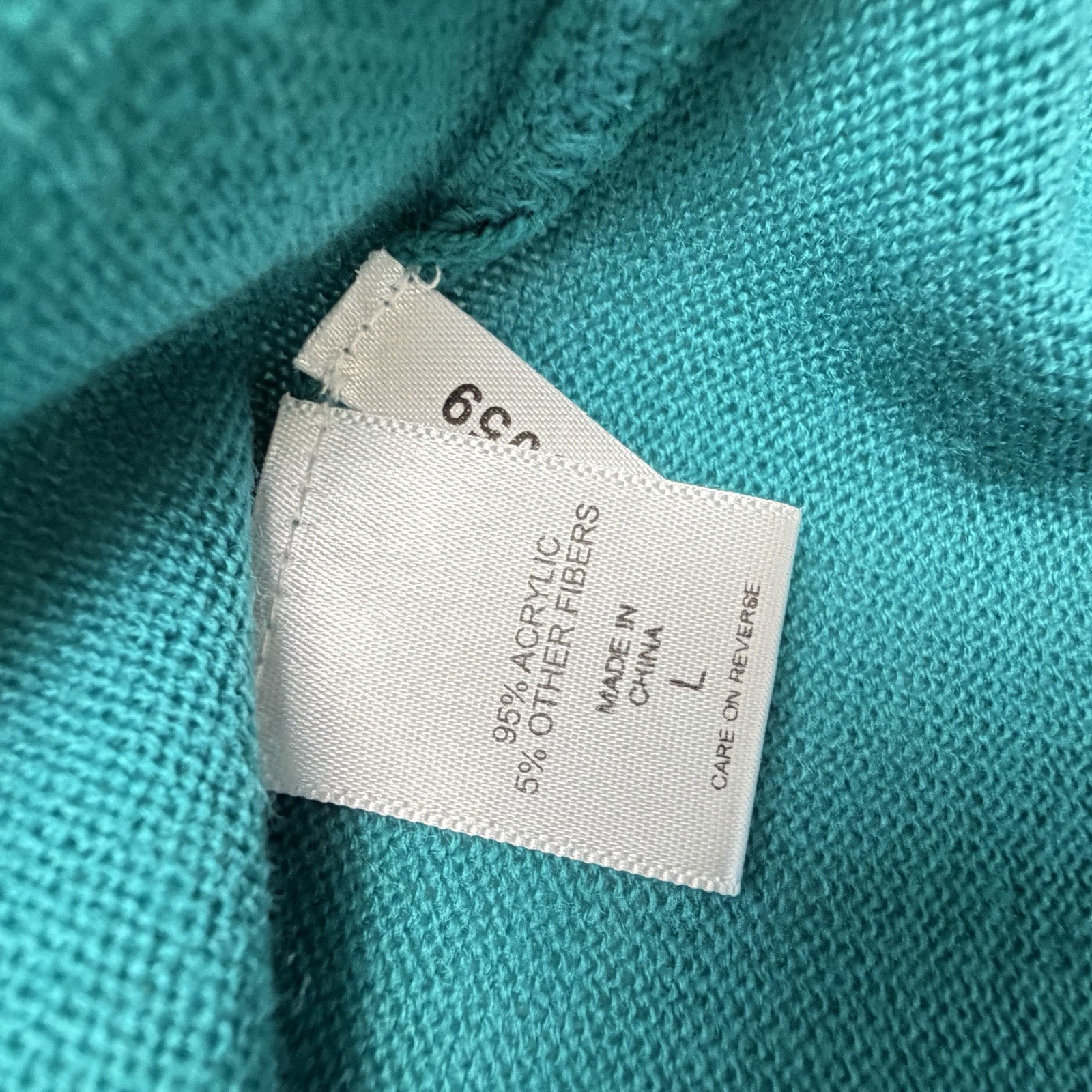 New York & Company Top Womens L Mesh Open Knit Yoke Sweater Top Green Teal NWT