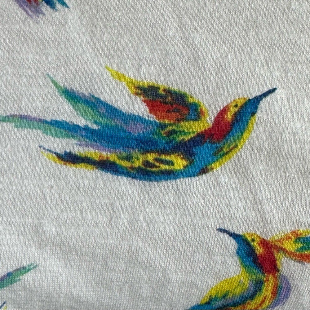 Meadow Rue Anthropologie NWT Hummingbird Tie Front Top Women Large White Multi