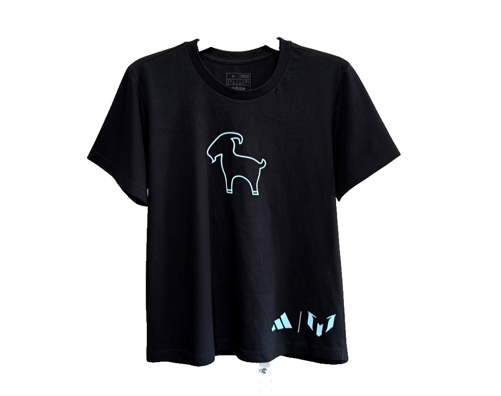 Adidas Lionel Messi GOAT Graphic Women’s T-Shirt Black Size Medium NWT